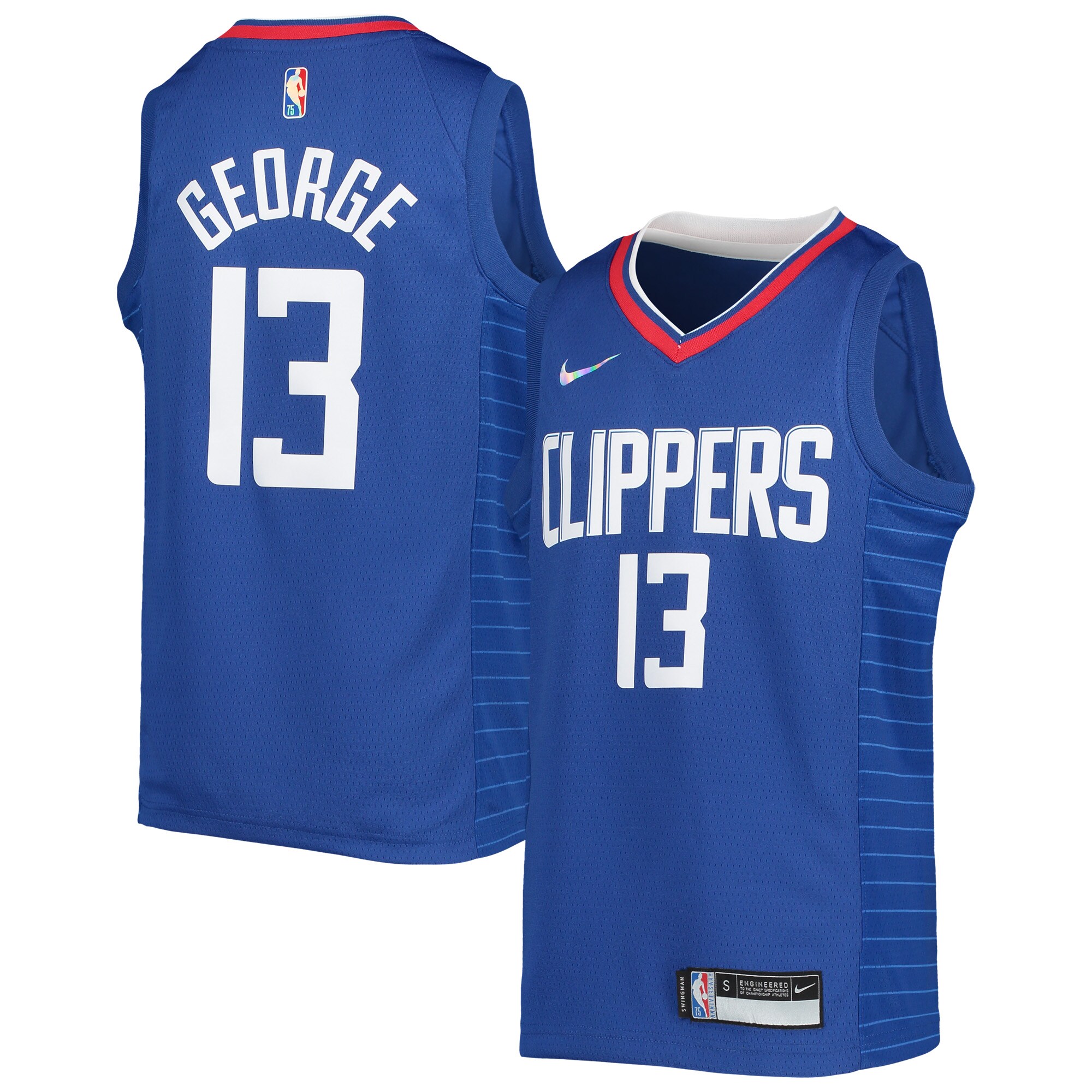 Paul George LA Clippers Youth 2021\/22 Diamond Swingman Jersey - Icon Edition - Royal