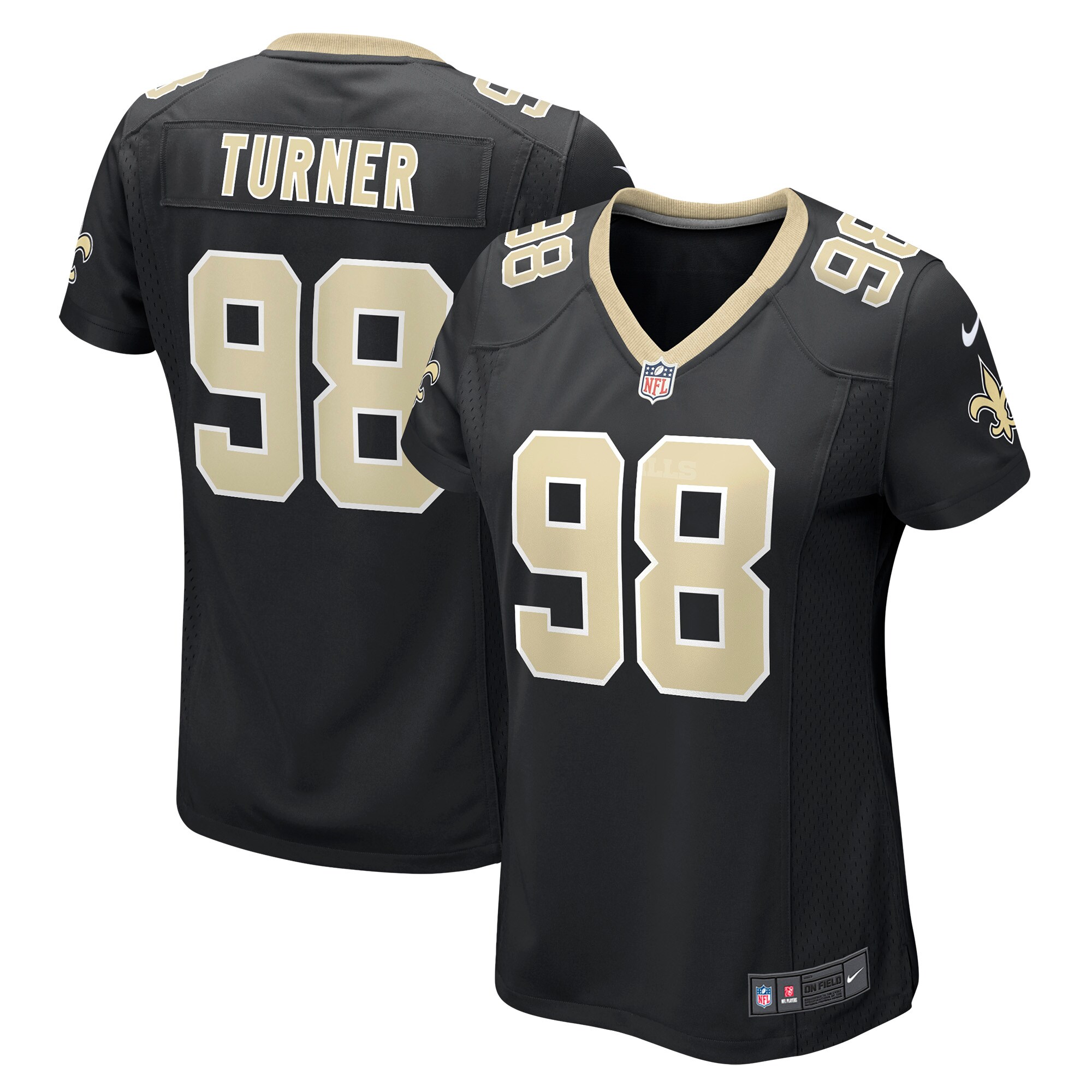 Payton Turner New Orleans Saints Women's Game Jersey - Black