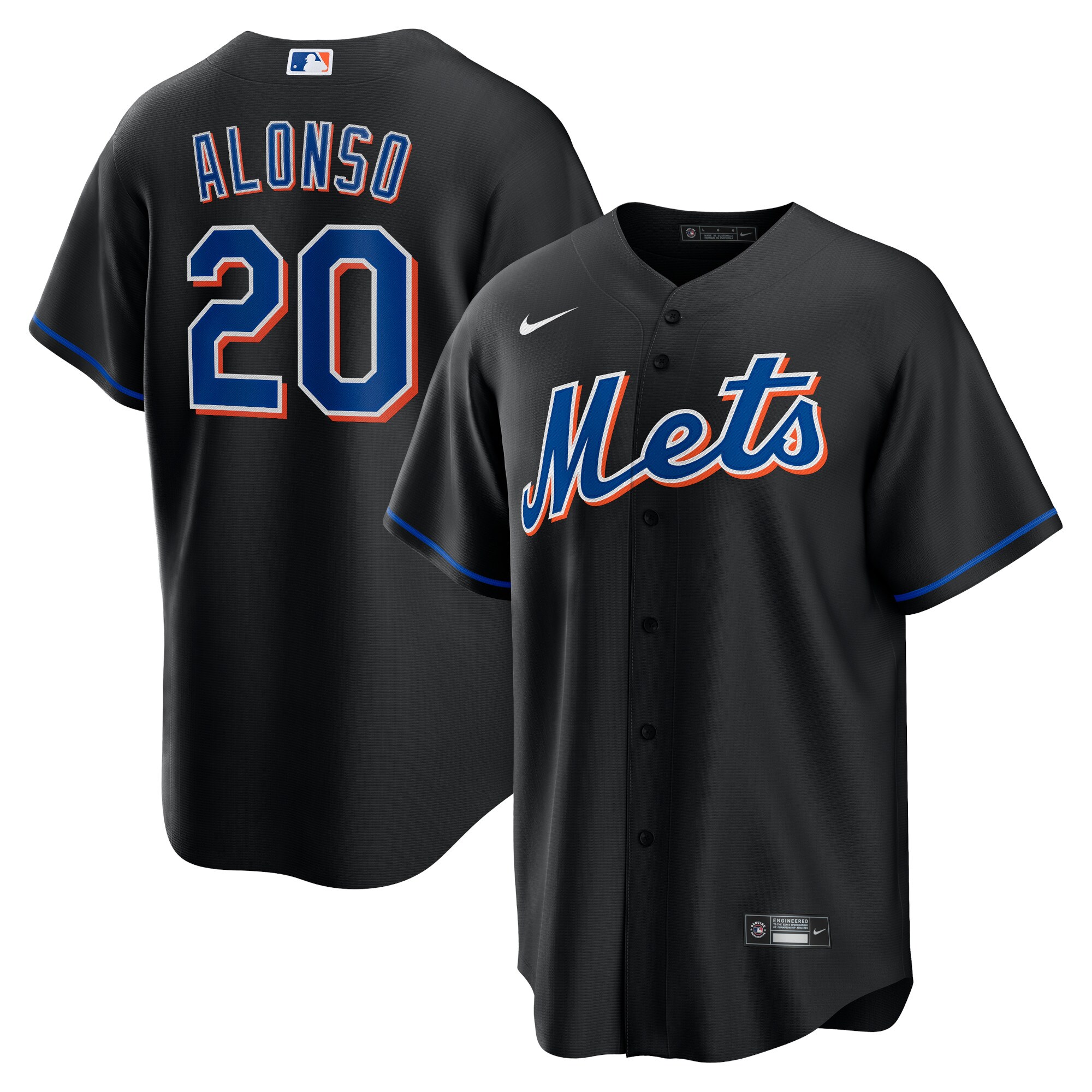 Pete Alonso New York Mets 2022 Alternate Replica Player Jersey - Black