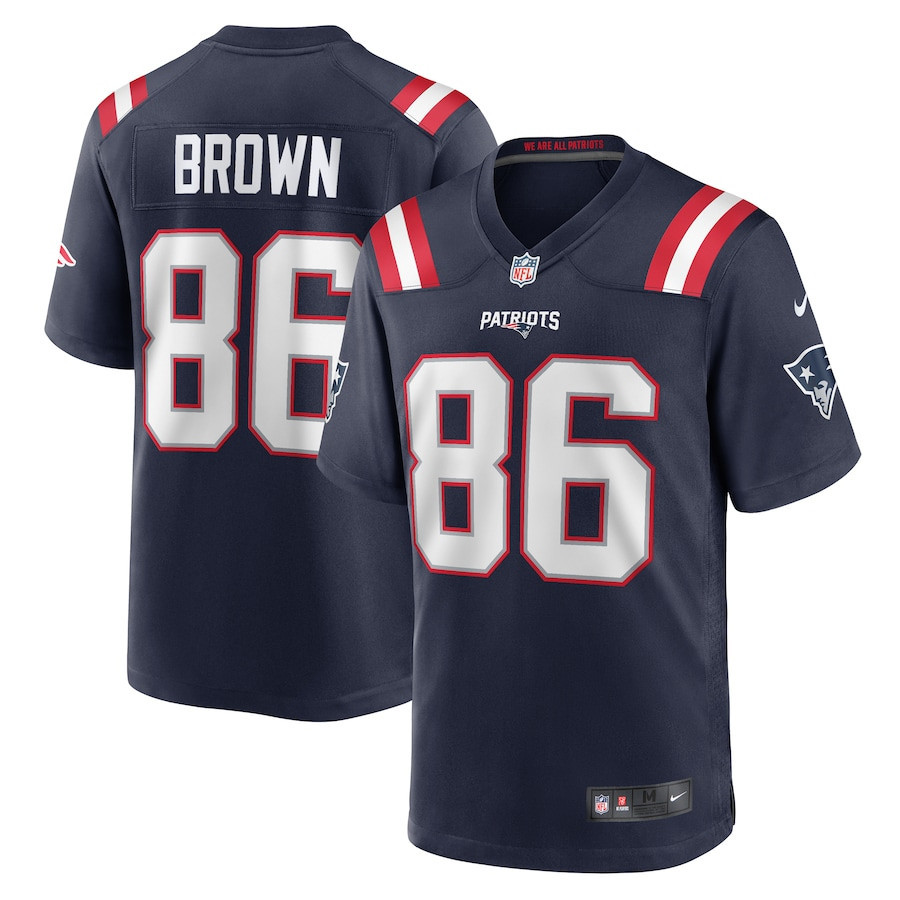 Pharaoh Brown 86 New England Patriots Men Team Game Jersey - Navy