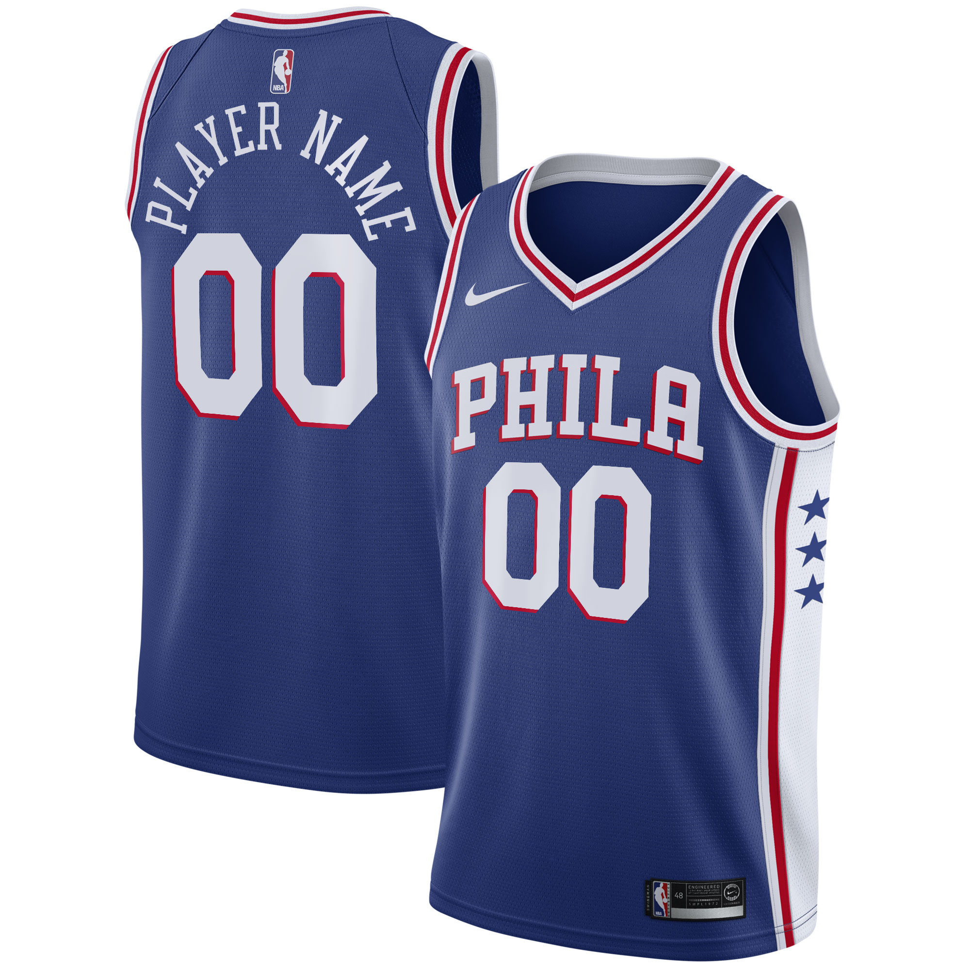 Philadelphia 76ers 2020\/21 Swingman Custom Jersey - Icon Edition - Royal