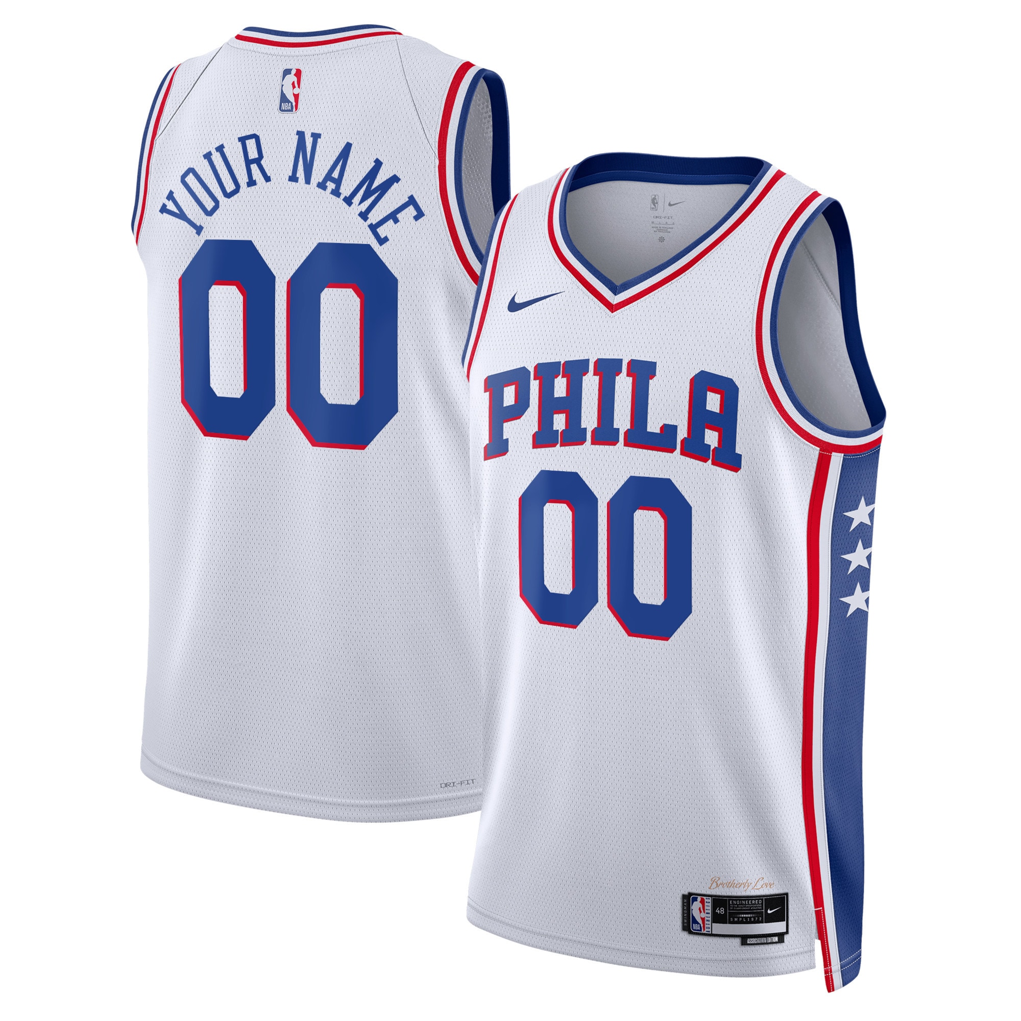 Philadelphia 76ers Unisex 2022\/23 Swingman Custom Jersey White - Association Edition