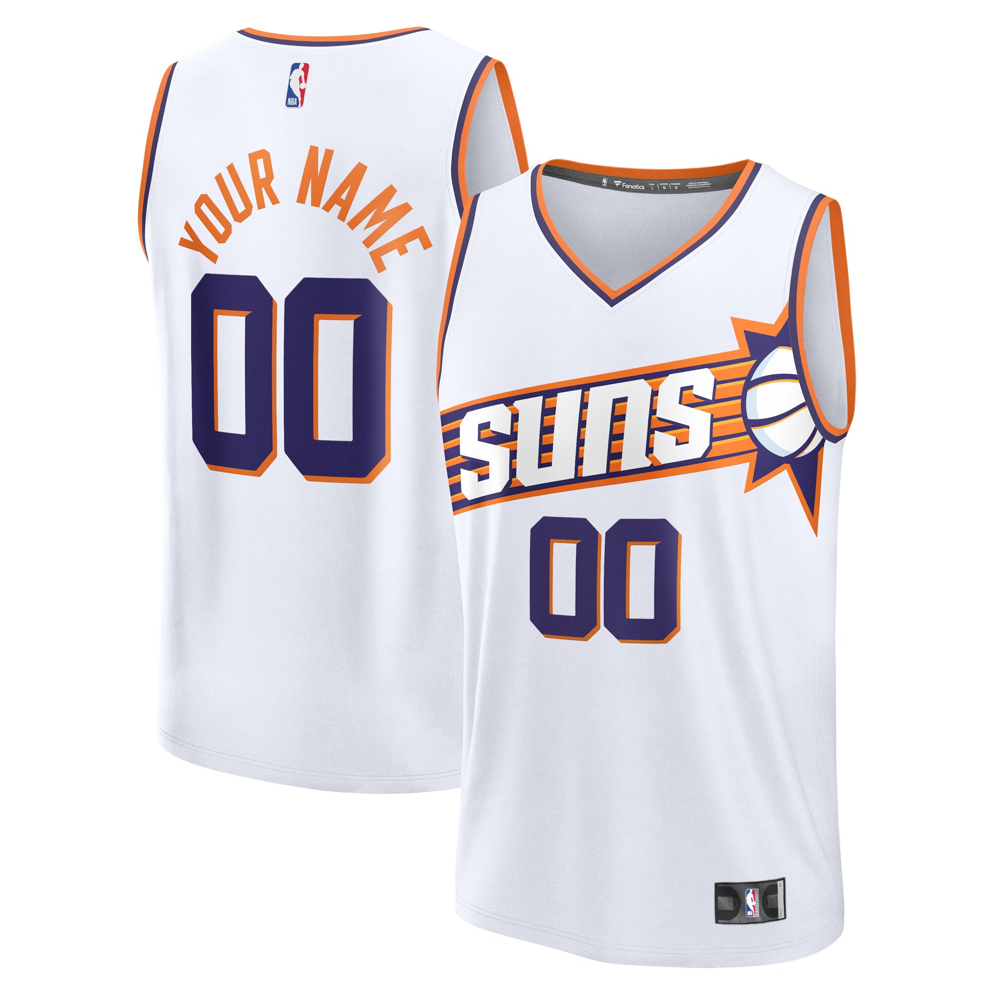 Phoenix Suns Fanatics Youth Custom Fast Break Jersey - White - Association Edition