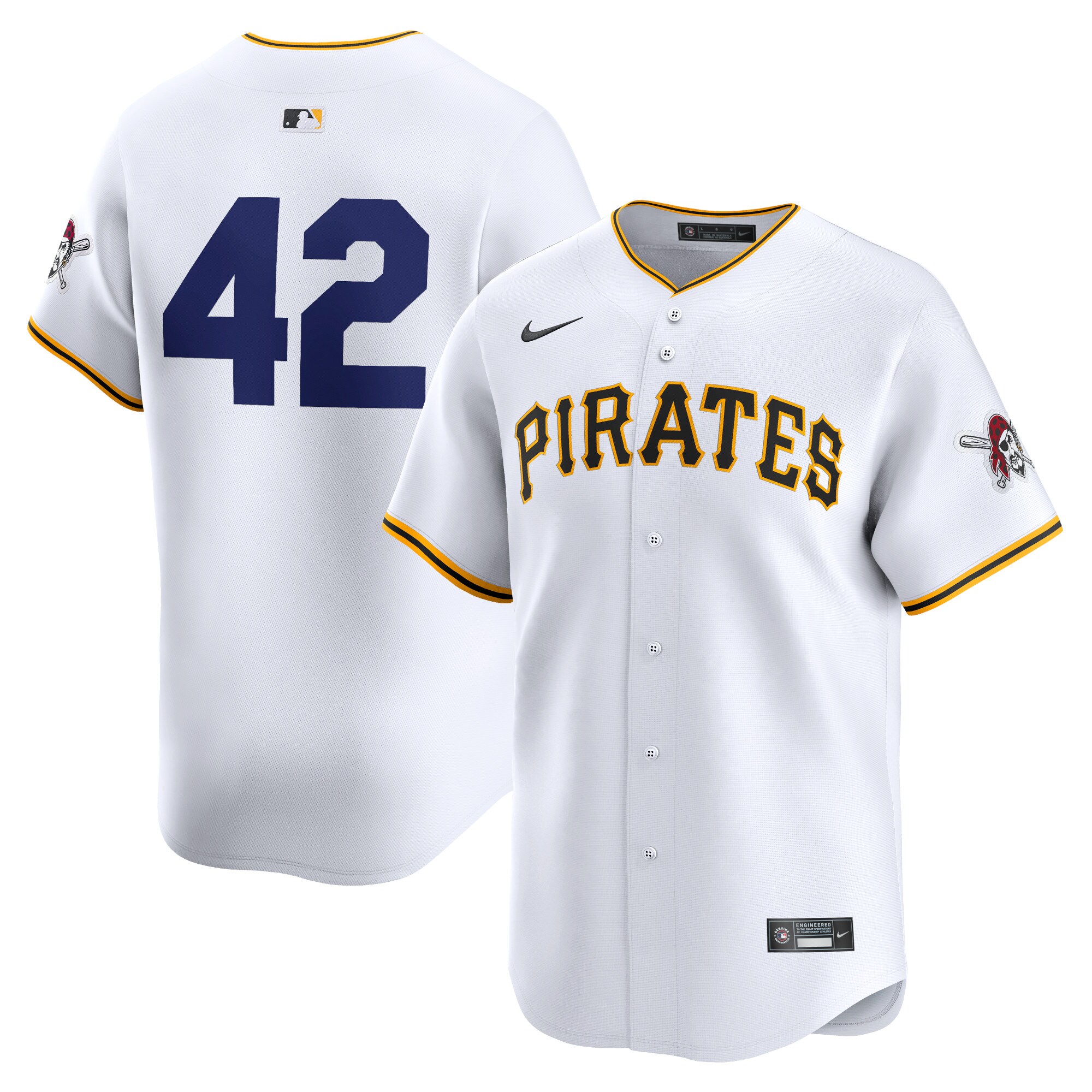 Pittsburgh Pirates 2024 Jackie Robinson Day Home Limited Jersey\u00c2\u00a0\u00e2\u20ac\u201c White