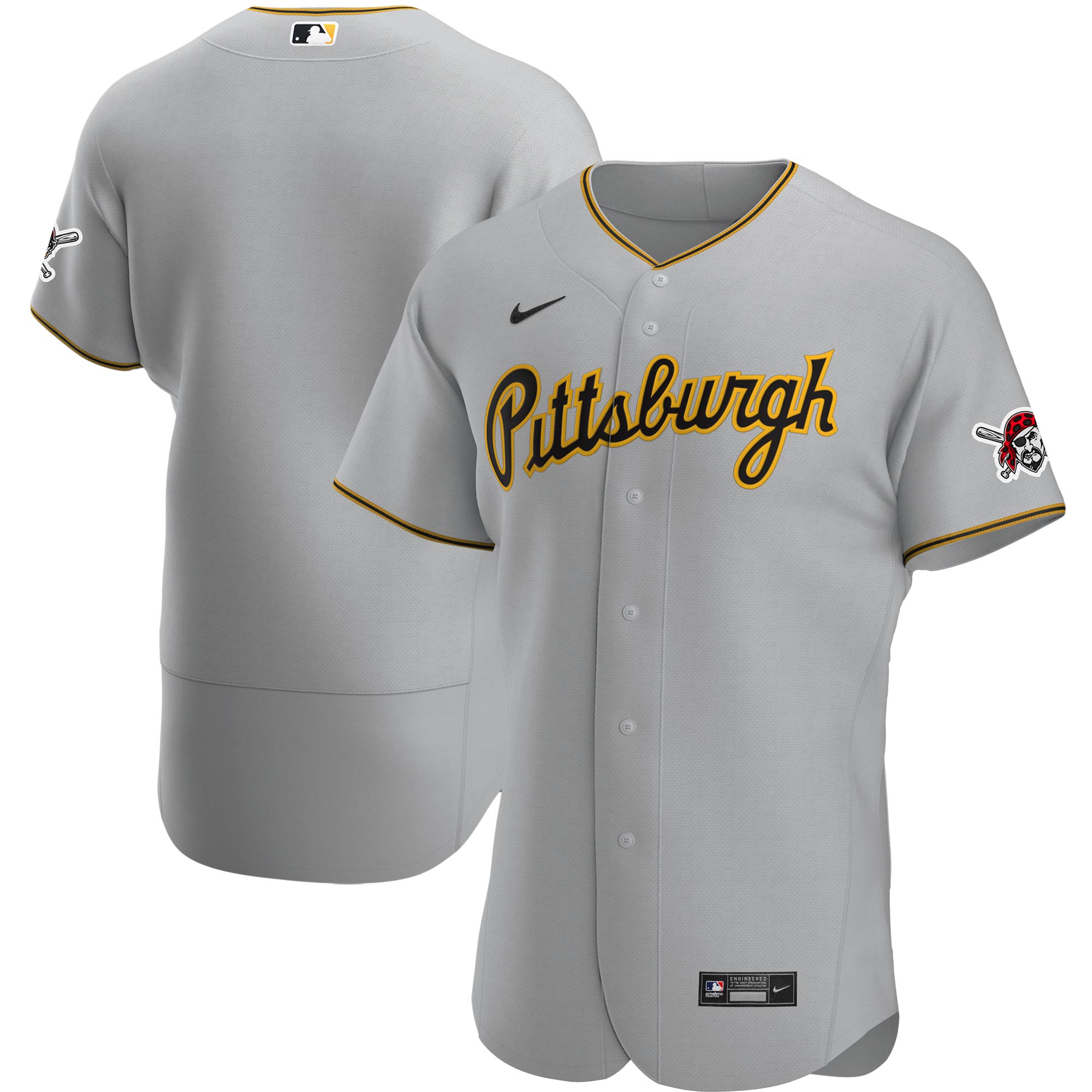 Pittsburgh Pirates Road Authentic Team Jersey - Gray