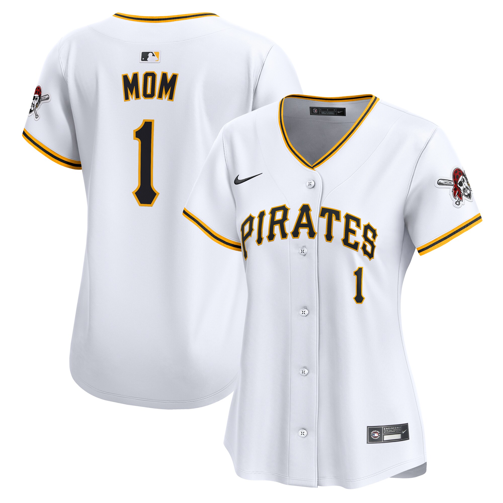 Pittsburgh Pirates Women's #1 Mom Home Limited Jersey - White