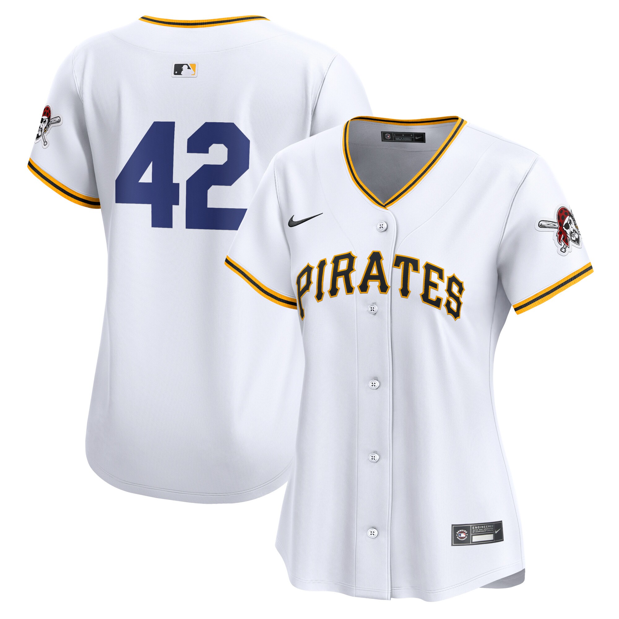 Pittsburgh Pirates Women's 2024 Jackie Robinson Day Home Limited Jersey\u00c2\u00a0\u00e2\u20ac\u201c White