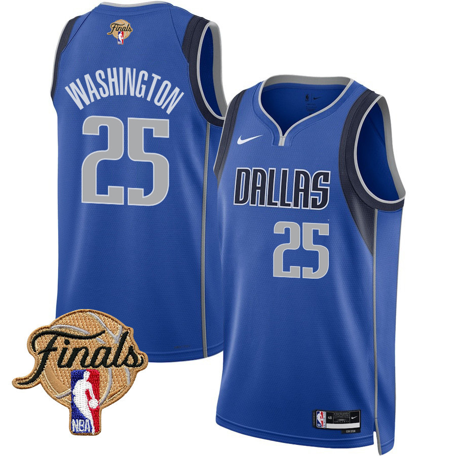 P.J. Washington 25 Dallas Mavericks 2024 FINALS PATCH Swingman Jersey - Icon Edition - Blue