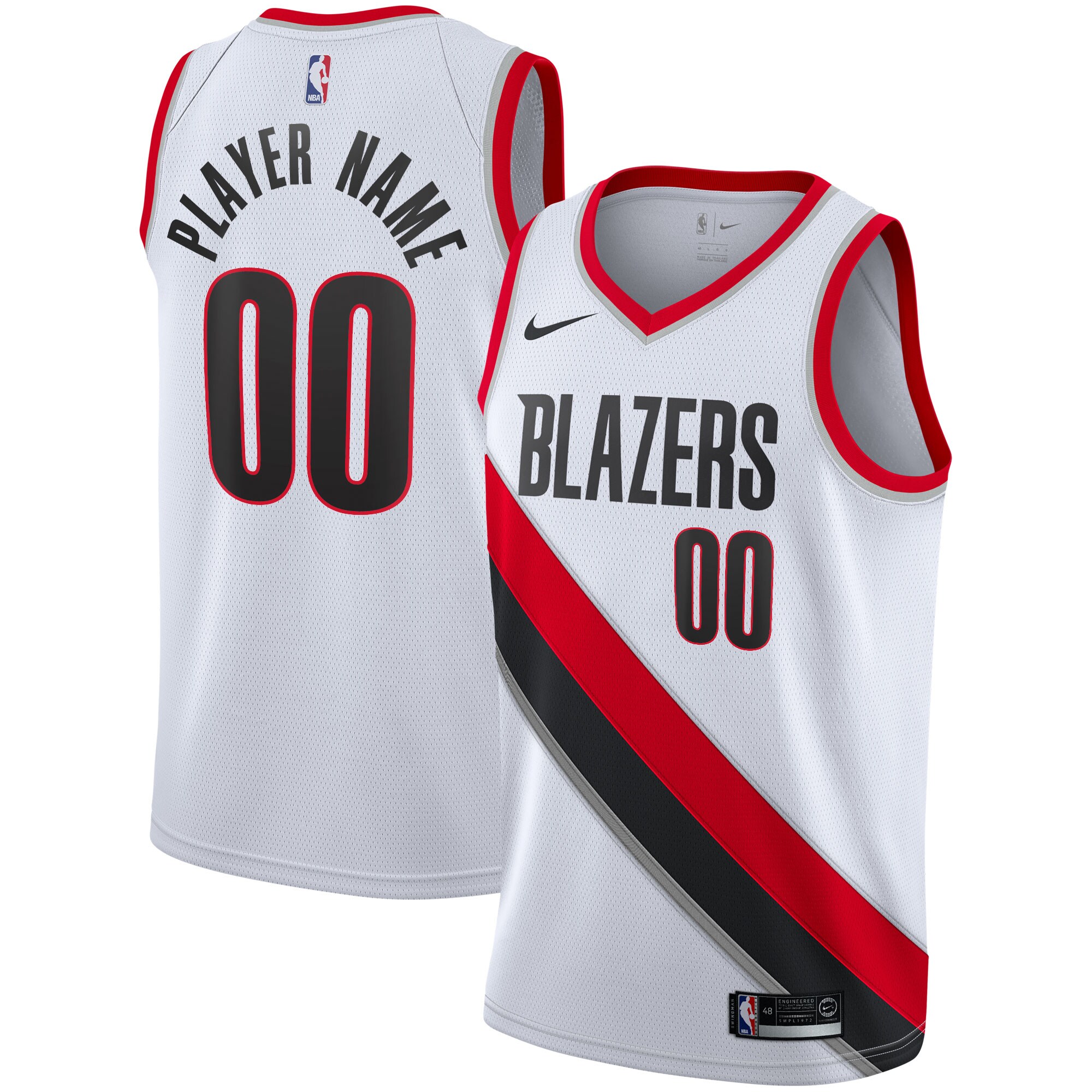 Portland Trail Blazers 2020\/21 Swingman Custom Jersey - Association Edition - White