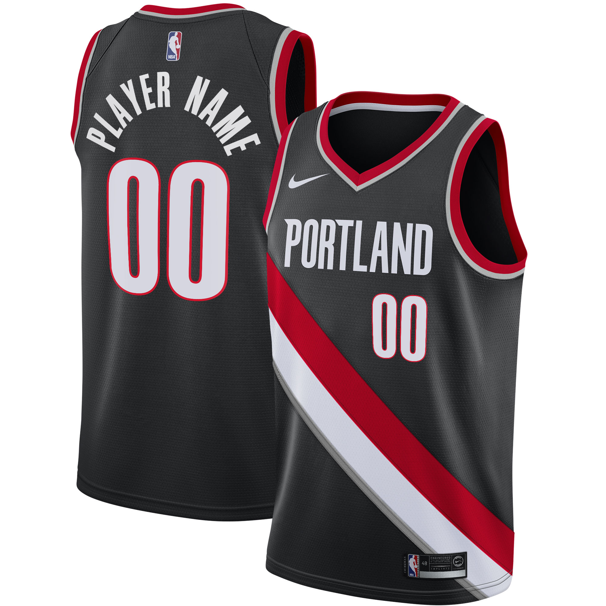 Portland Trail Blazers 2020\/21 Swingman Custom Jersey - Icon Edition - Black