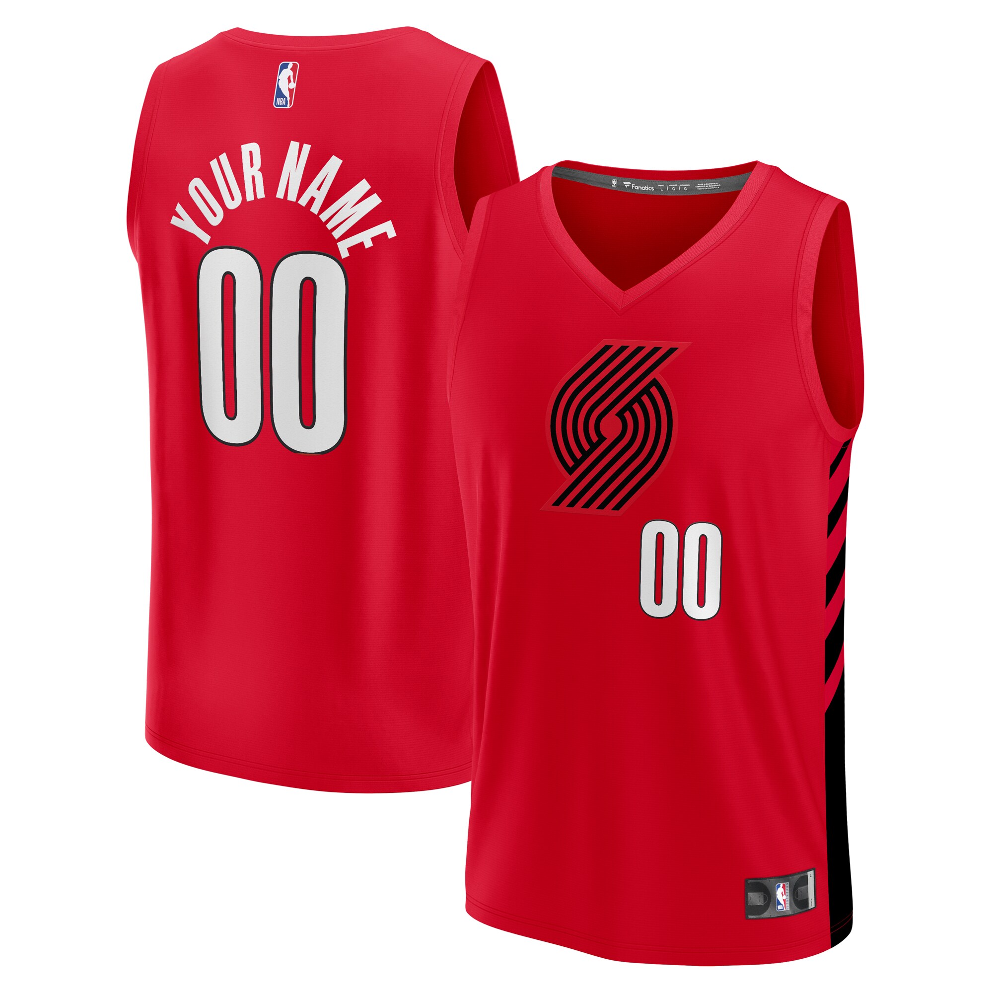Portland Trail Blazers Fanatics Fast Break Custom Replica Jersey - Red - Statement Edition
