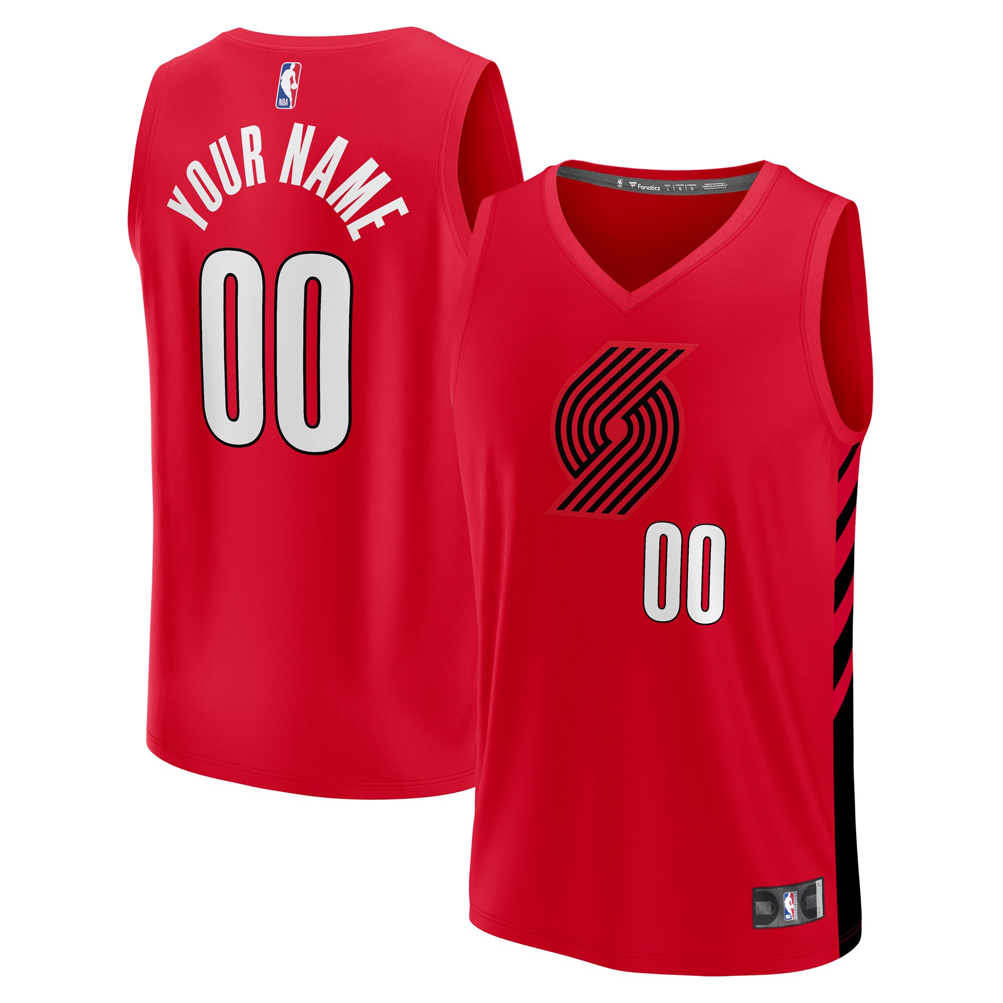Portland Trail Blazers Fanatics Youth Fast Break Replica Custom Jersey - Statement Edition - Red