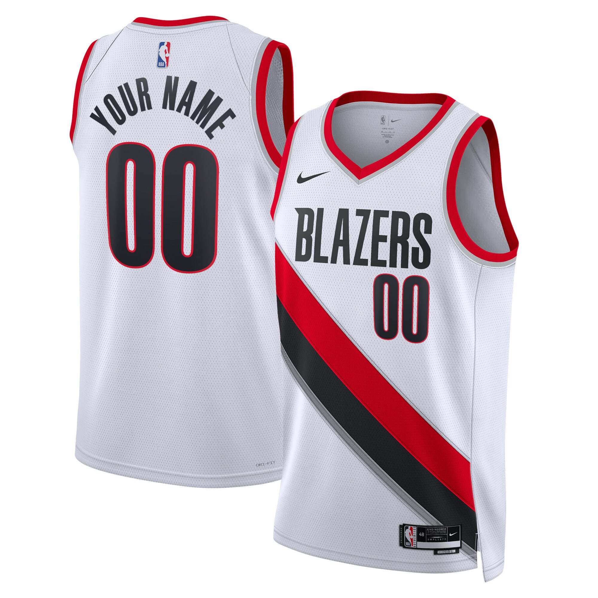 Portland Trail Blazers Unisex Swingman Custom Jersey White - Association Edition