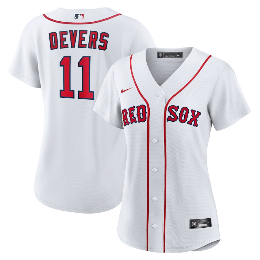 Rafael Devers 11 Boston Red Sox Home Player Women Jersey - White