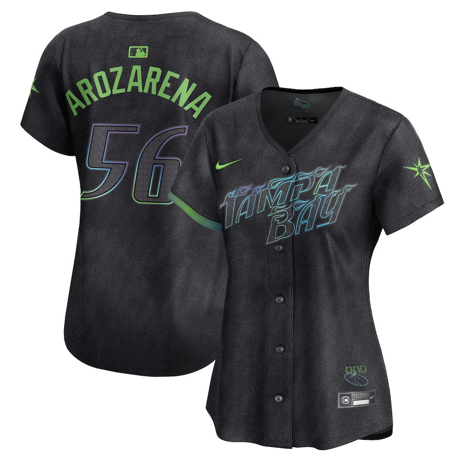Randy Arozarena 56 Tampa Bay Rays 2024 City Connect Limited Women Jersey - Charcoal