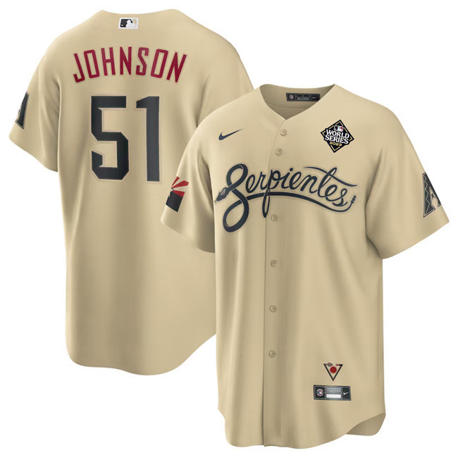 Randy Johnson 51 Arizona Diamondbacks 2023 World Series Men Jersey - Gold