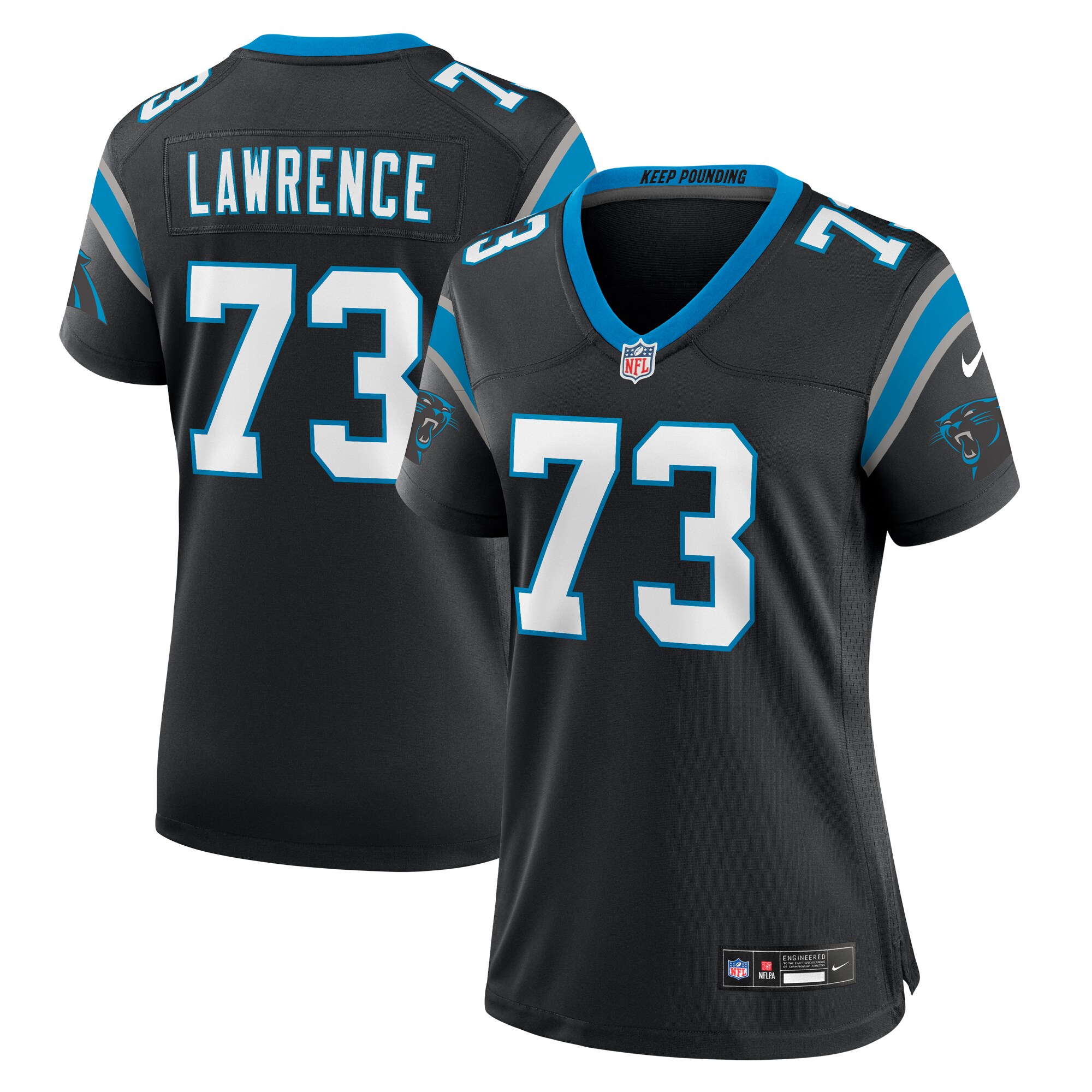 Rashard Lawrence Carolina Panthers Women's Game Jersey - Black