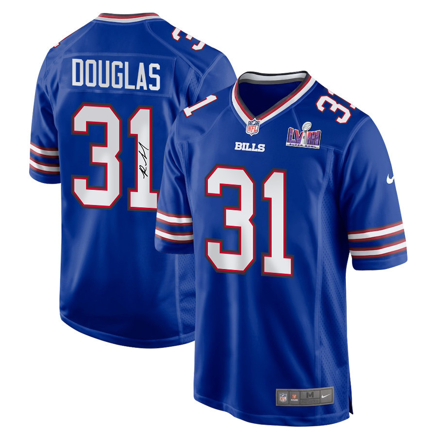 Rasul Douglas 31 Signed Buffalo Bills Super Bowl LVIII Game Men Jersey - Royal