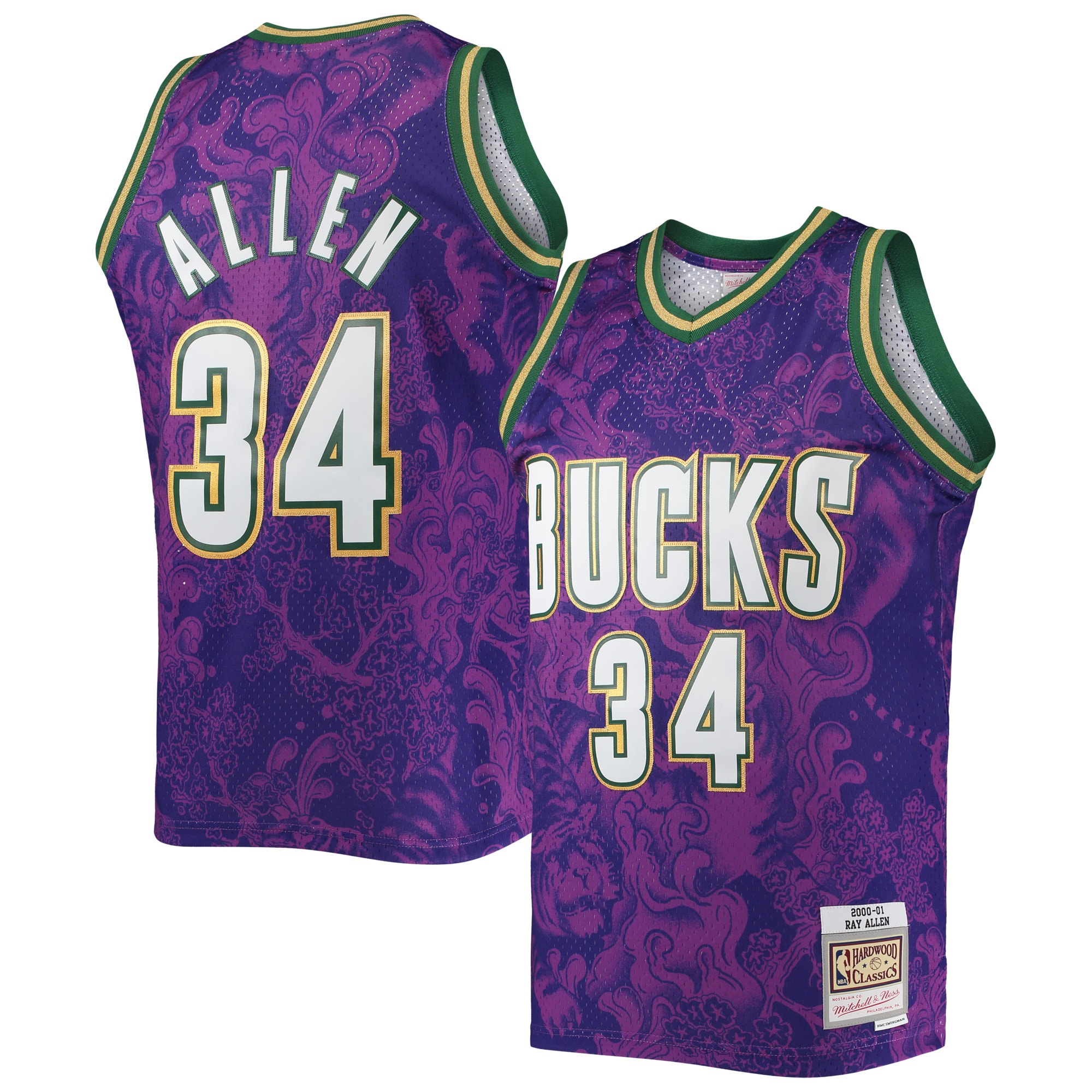 Ray Allen Milwaukee Bucks Mitchell & Ness Hardwood Classics 2000\/01 Lunar New Year Swingman Jersey - Purple