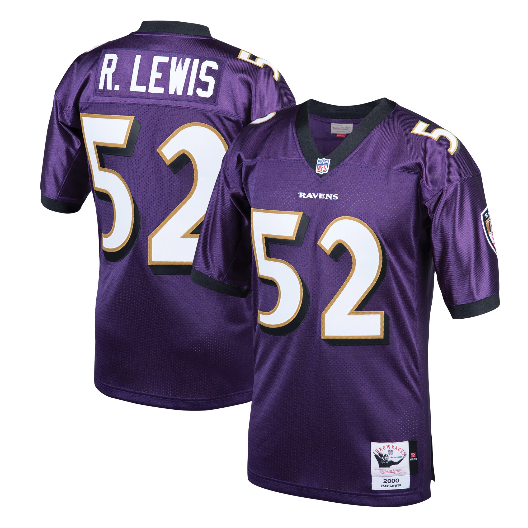 Ray Lewis Baltimore Ravens 2000 Mitchell & Ness Authentic Throwback Retired Player Jersey - Purple