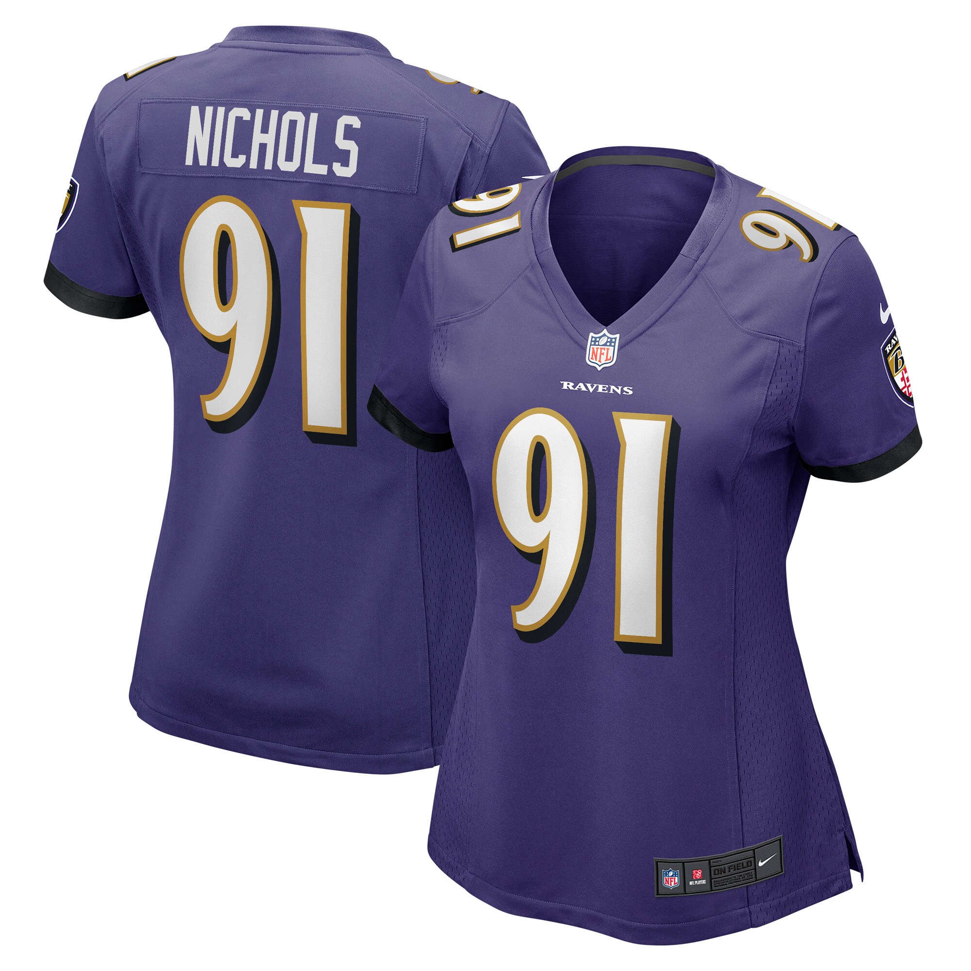 Rayshad Nichols Baltimore Ravens Women's Game Player Jersey - Purple