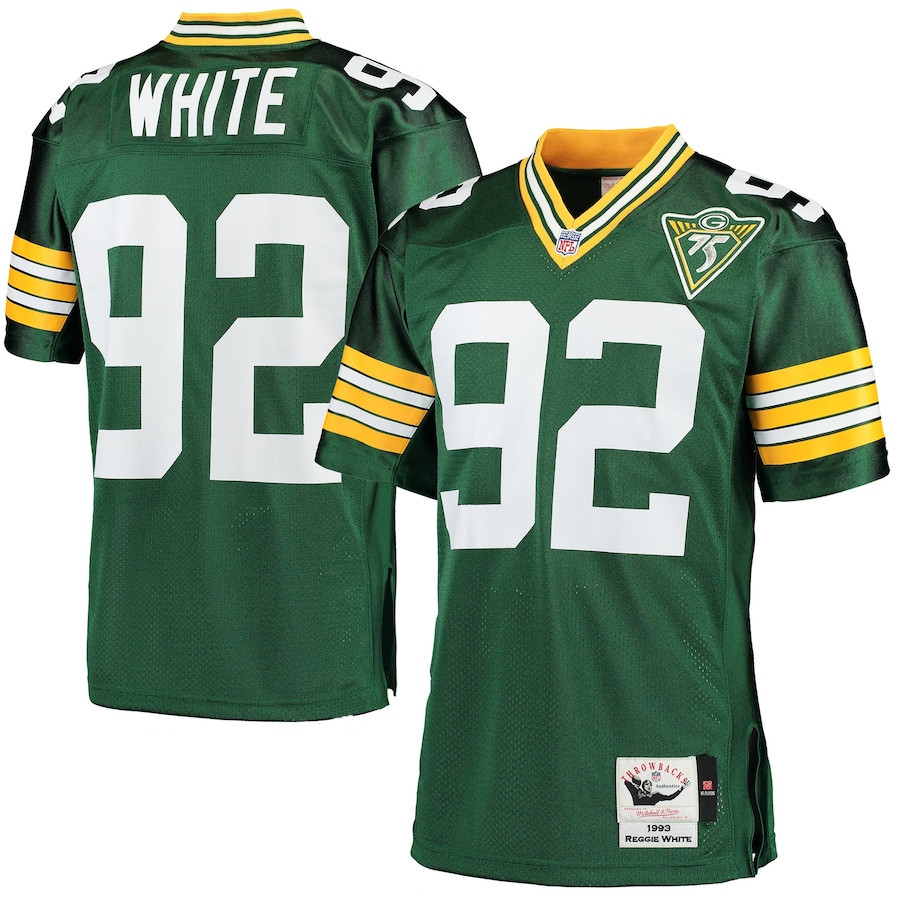 Reggie White 92 Green Green Bay Packers 1993 Throwback Men Game Jersey - Green