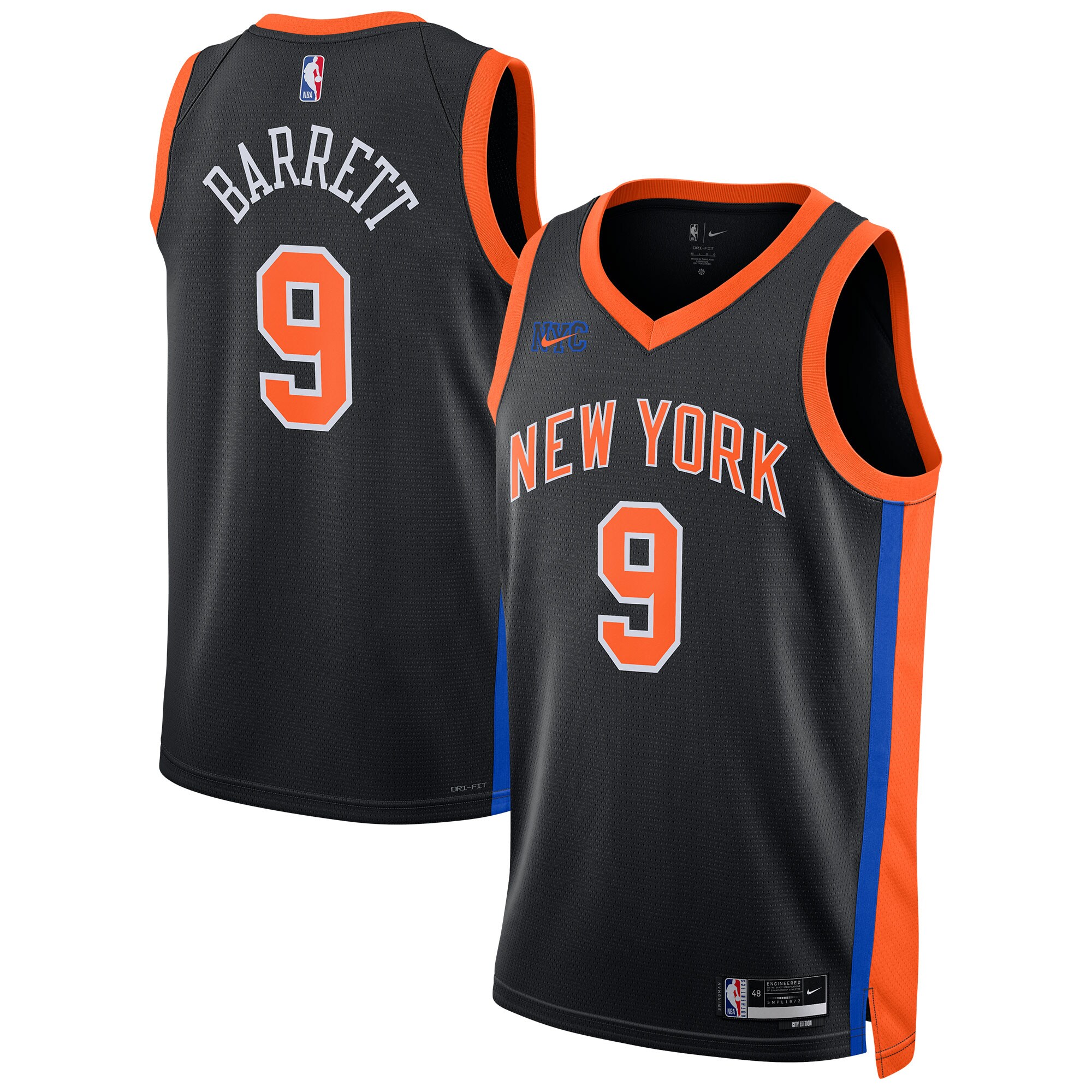 RJ Barrett New York Knicks Unisex 2022\/23 Swingman Jersey - City Edition - Black