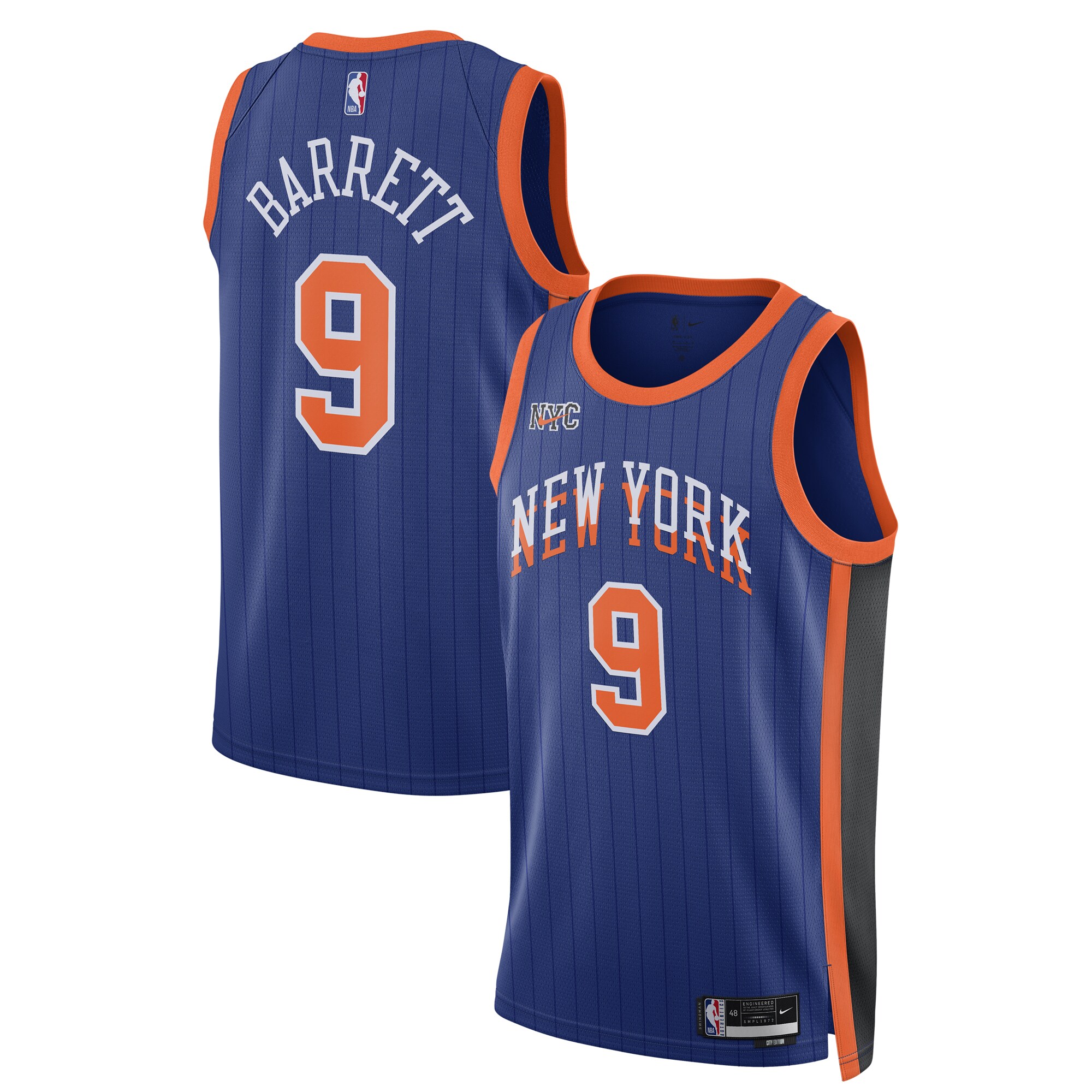 RJ Barrett New York Knicks Unisex 2023\/24 Swingman Jersey - Blue - City Edition