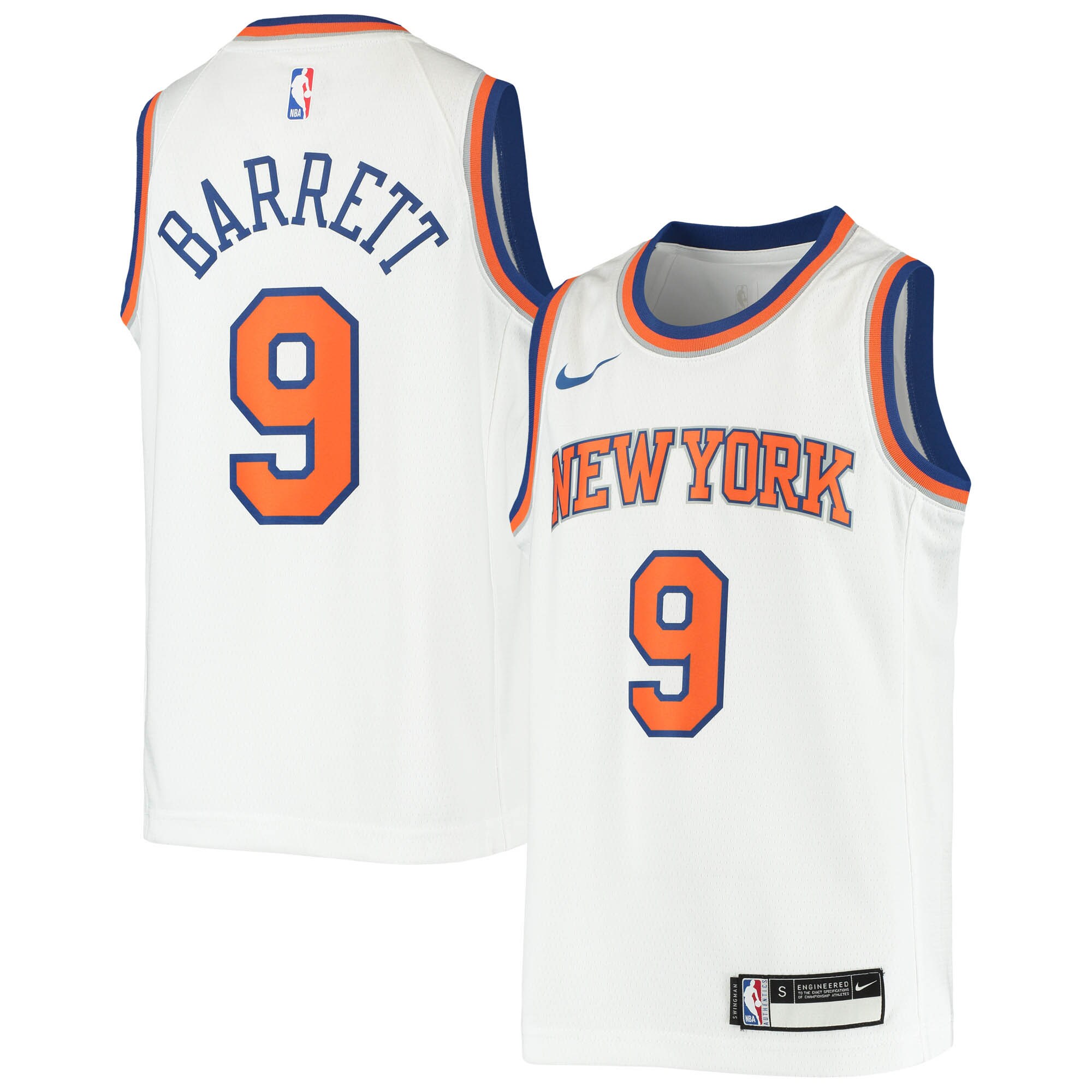 RJ Barrett New York Knicks Youth Swingman Jersey - Association Edition - White