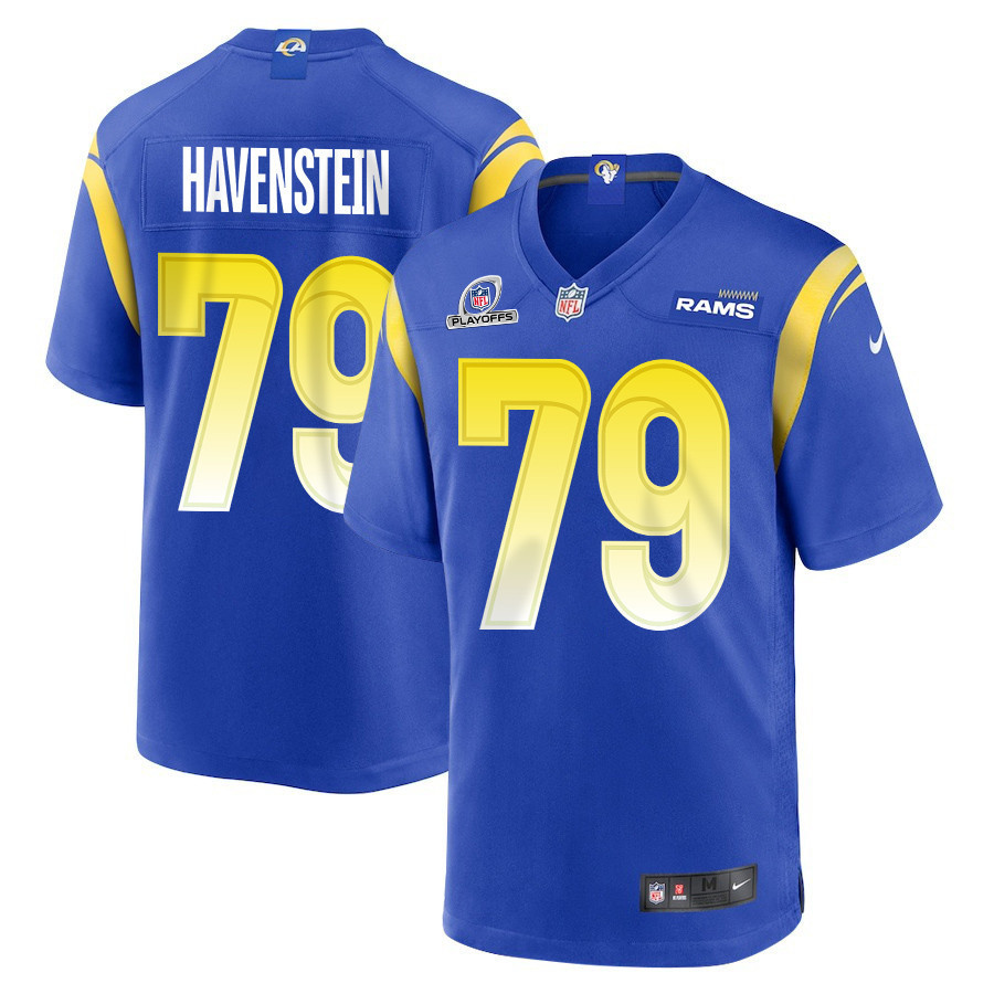 Rob Havenstein 79 Los Angeles Rams 2023 Playoffs Patch Game Men Jersey - Royal