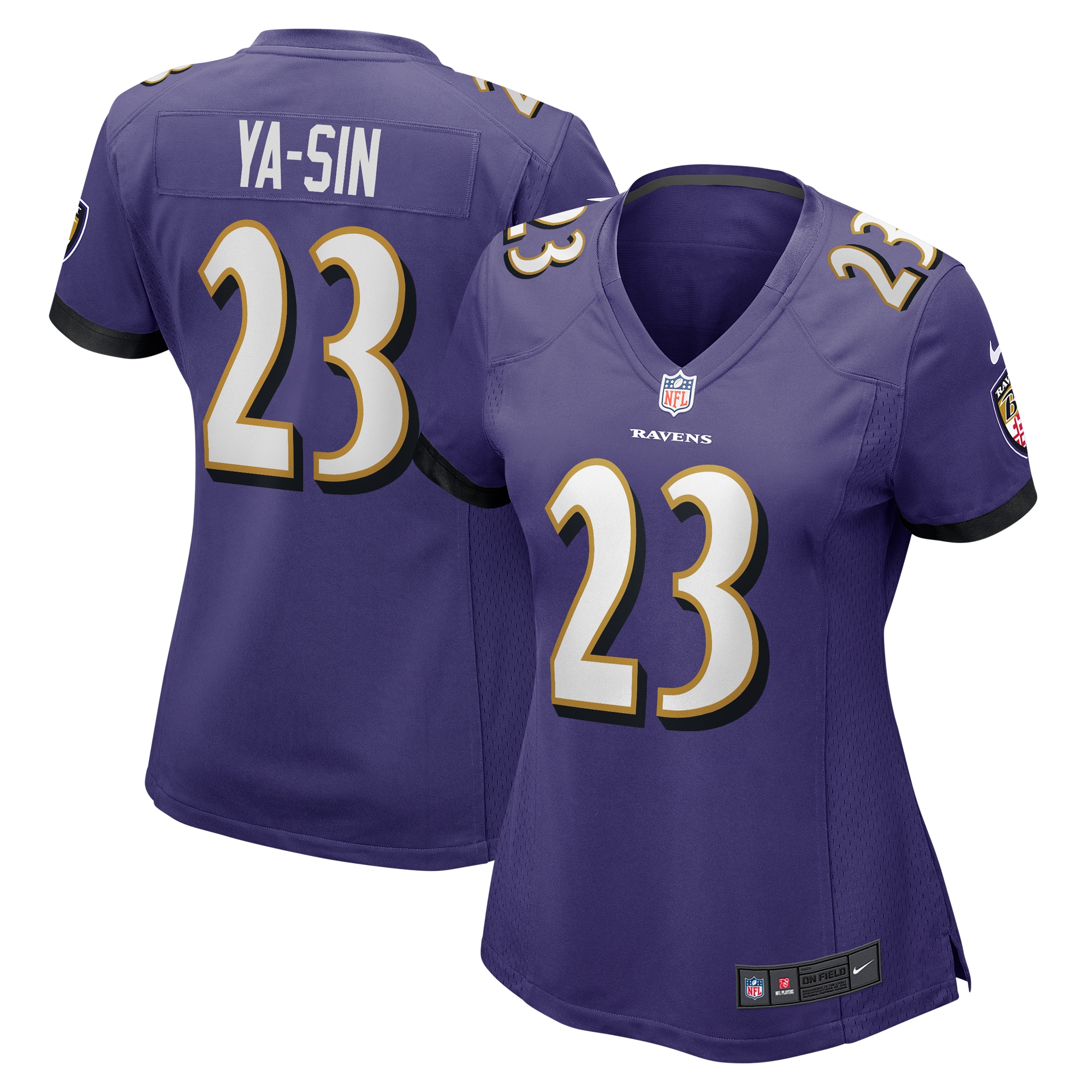 Rock Ya-Sin Baltimore Ravens Women's Game Jersey - Purple