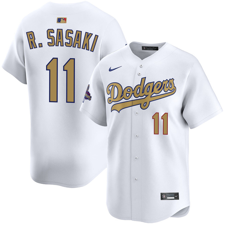 Roki Sasaki Los Angeles Dodgers Home 2025 Gold Collection Limited Jersey