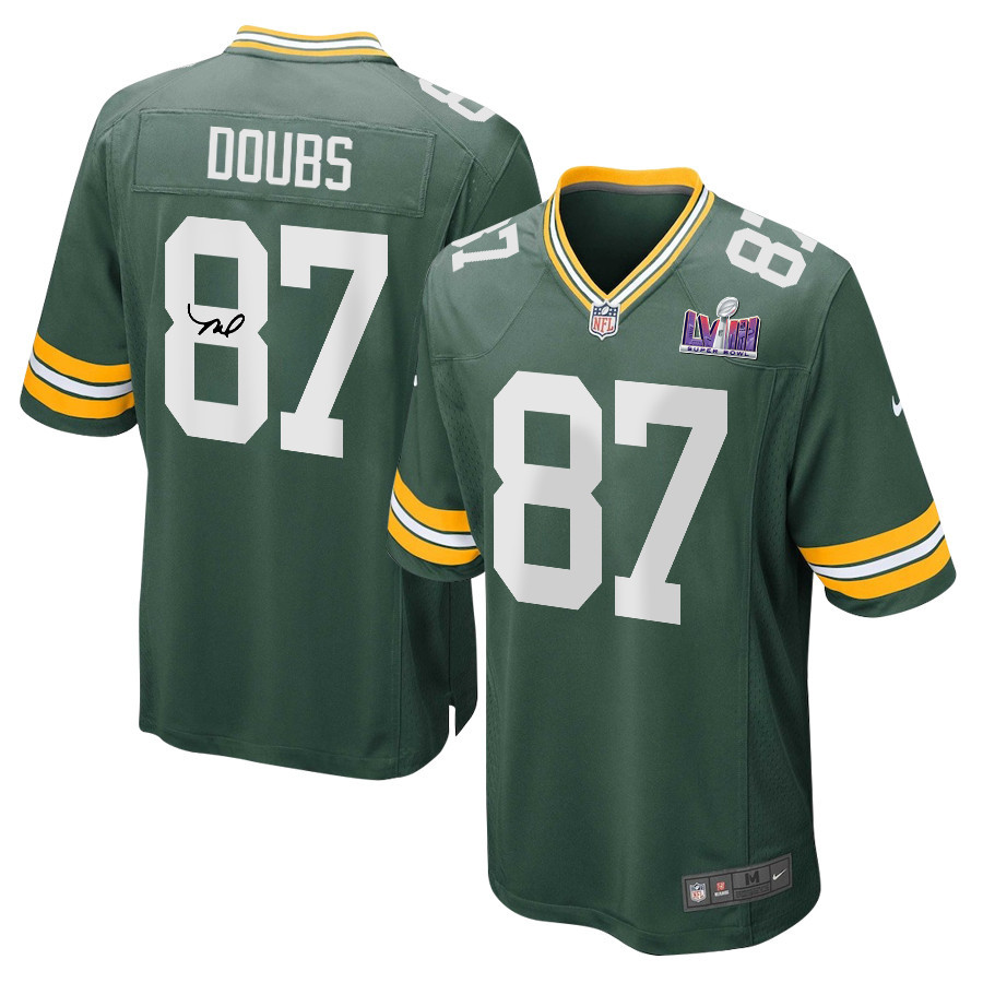 Romeo Doubs 87 Signed Green Bay Packers Super Bowl LVIII Game Men Jersey - Green