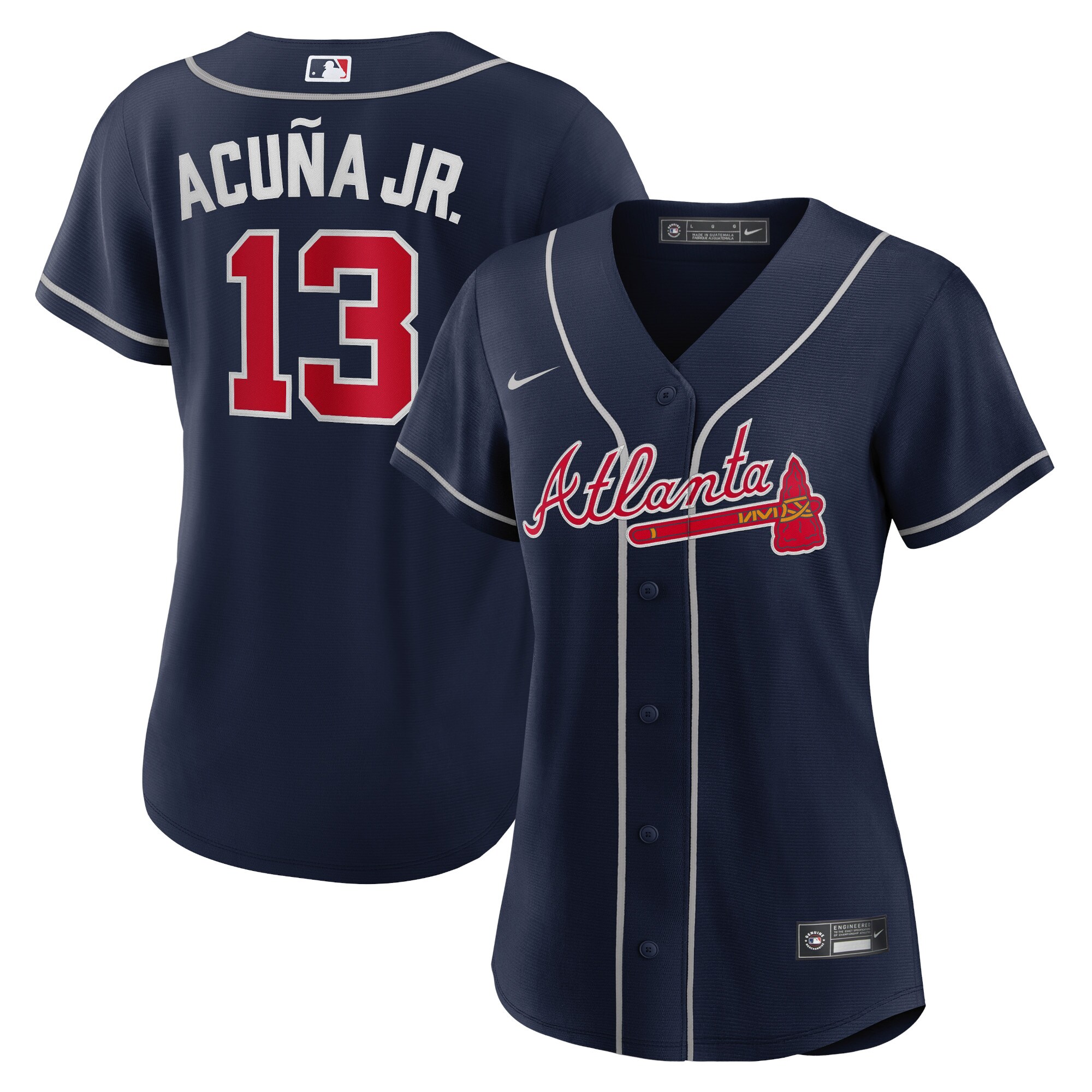 Ronald Acuna Jr. Atlanta Braves Women's Alternate Replica Player Jersey - Navy