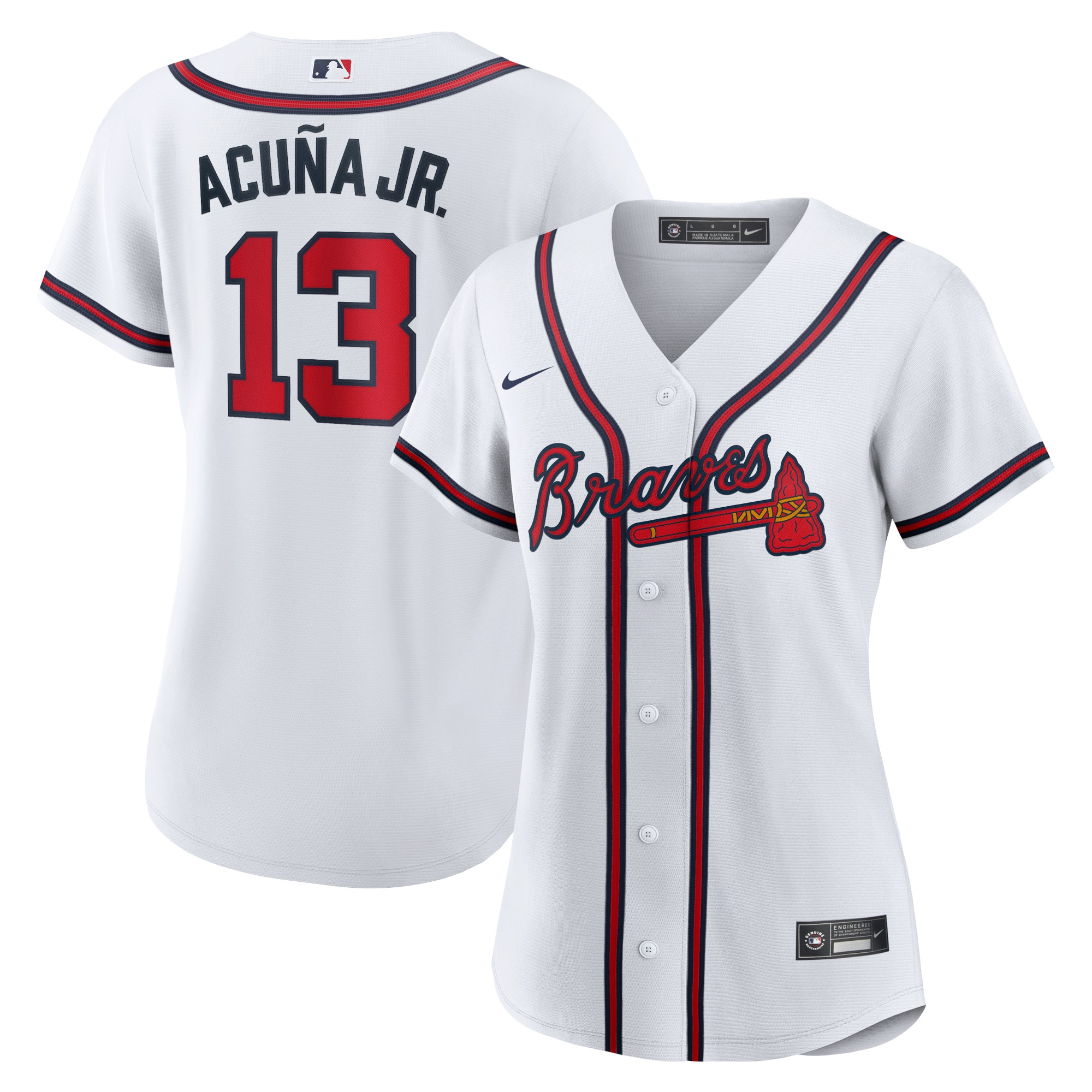 Ronald Acuna Jr. Atlanta Braves Women's Home Replica Player Jersey - White