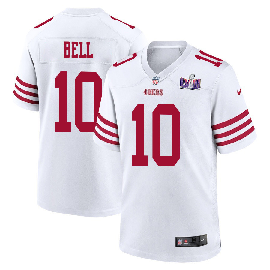 Ronnie Bell 10 San Francisco 49ers Super Bowl LVIII Patch Game Men Jersey - White