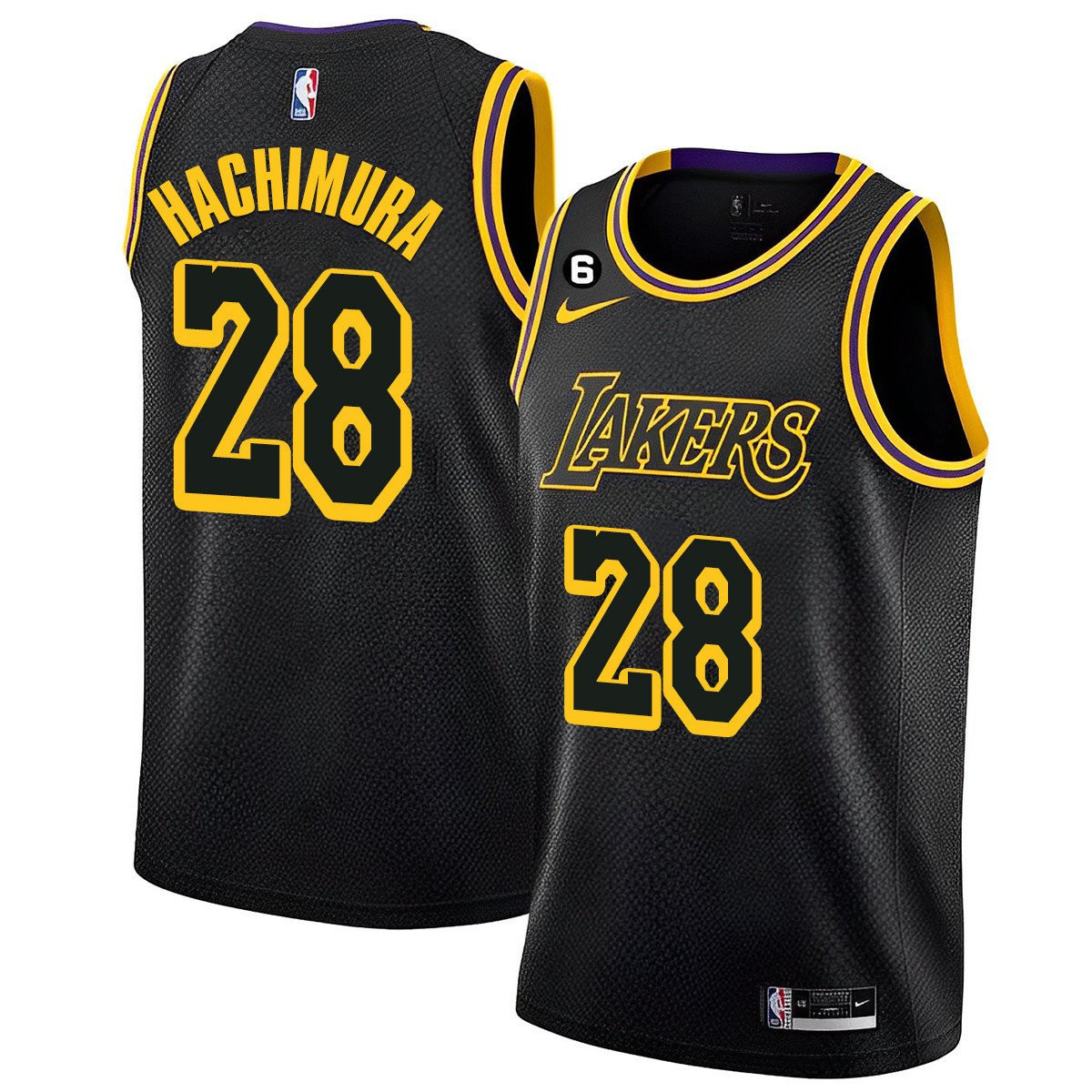 Rui Hachimura 28 Los Angeles Lakers 2023 Jersey - Black Mamba