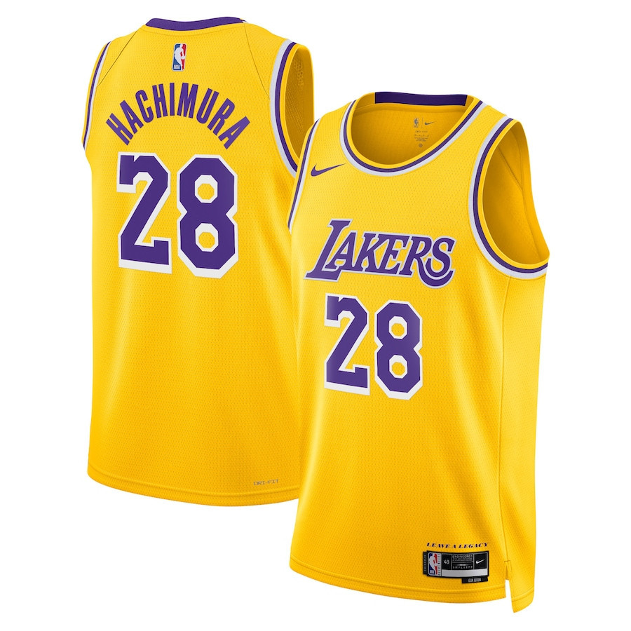 Rui Hachimura 28 Los Angeles Lakers Unisex Swingman Jersey - Icon Edition - Gold
