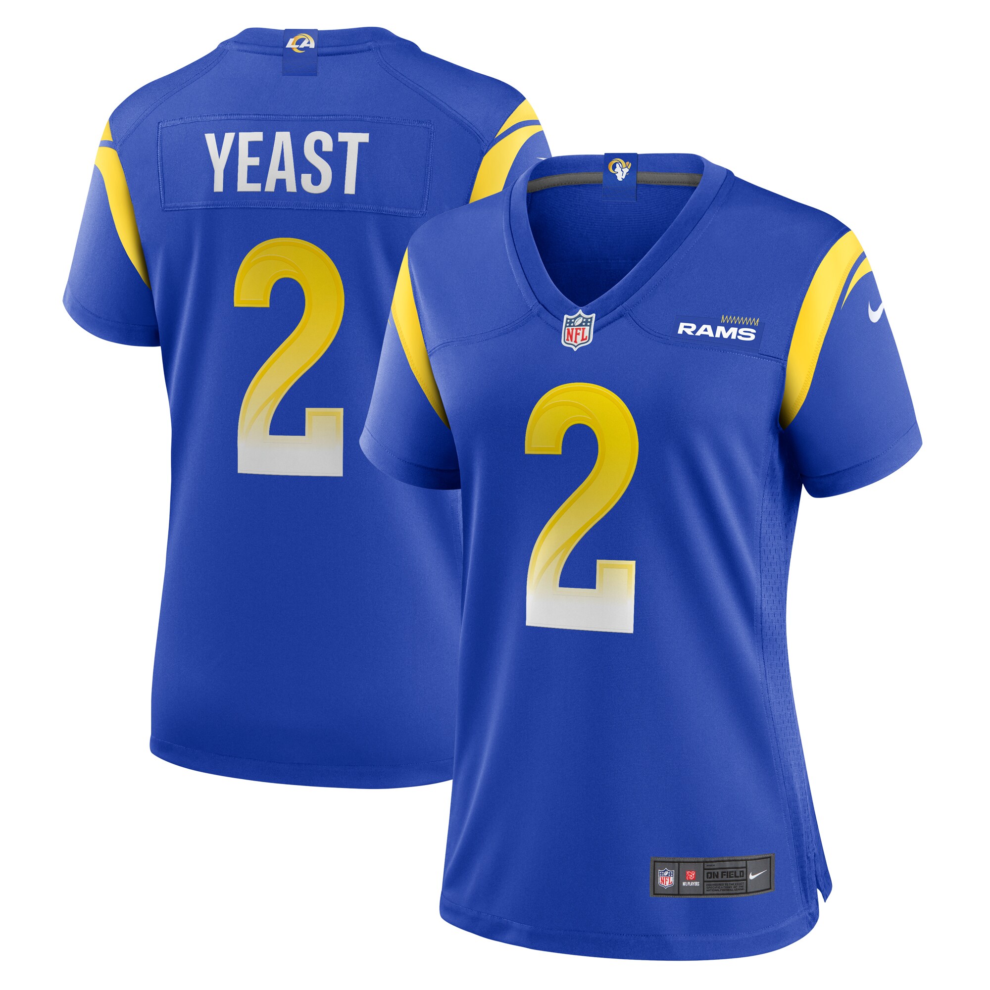 Russ Yeast Los Angeles Rams Women's Home Game Jersey - Royal