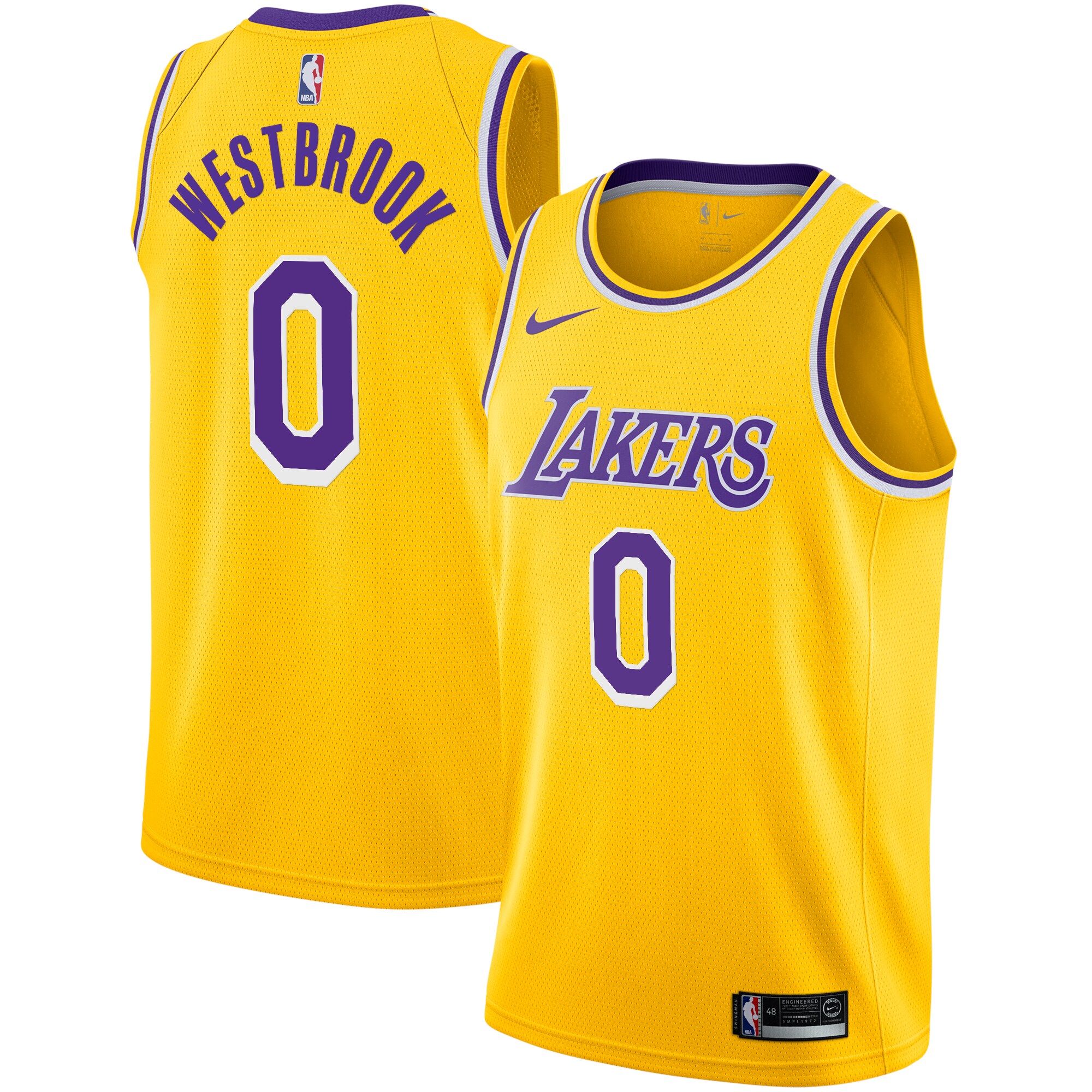 Russell Westbrook Los Angeles Lakers 2020\/21 Swingman Player Jersey Gold - Icon Edition