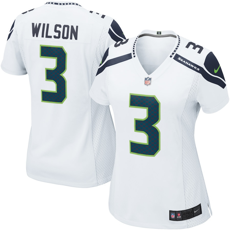Russell Wilson 3 Seattle Seahawks Women Game Jersey - White