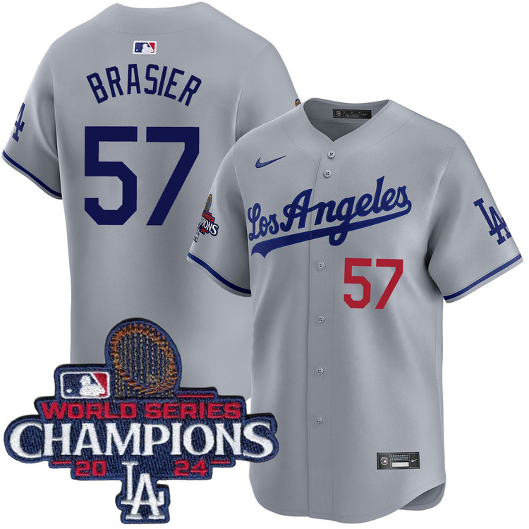 Ryan Brasier Los Angeles Dodgers Road Limited World Series Champions Jersey