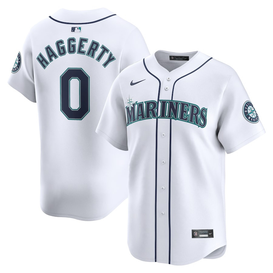 Sam Haggerty 0 Seattle Mariners Home Limited Player Men Jersey - White
