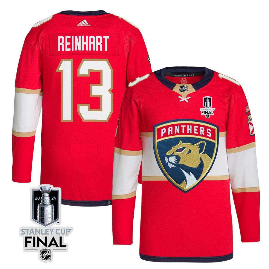 Sam Reinhart 13 Florida Panthers 2024 STANLEY CUP Final Home Breakaway Jersey - Men, Red