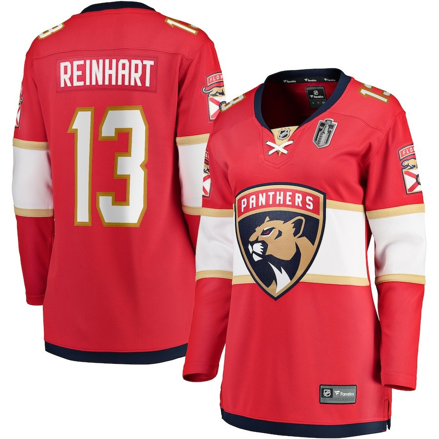 Sam Reinhart 13 Florida Panthers 2024 Stanley Cup Final Home Breakaway Player Jersey - Red, Women