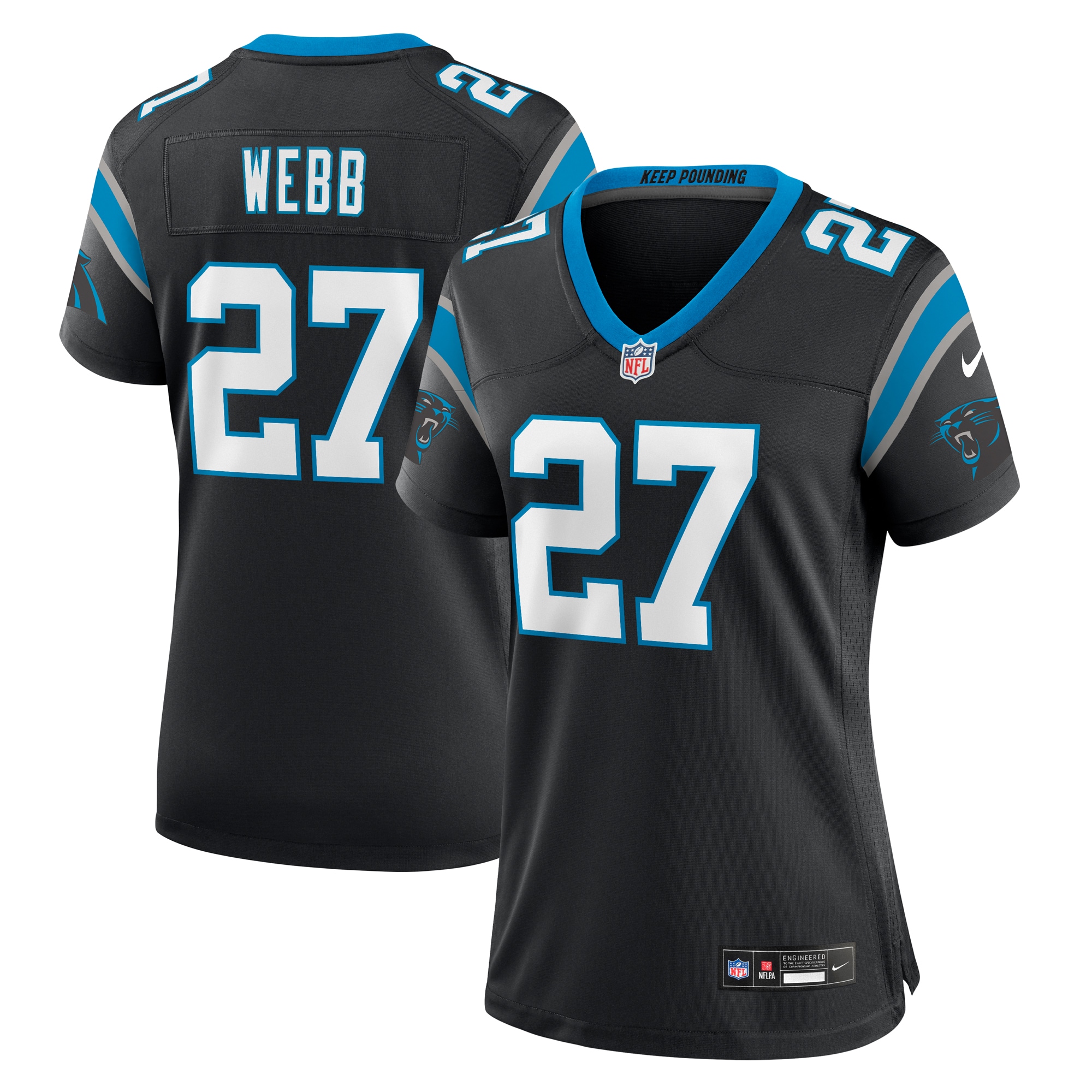 Sam Webb Carolina Panthers Women's Team Game Jersey - Black