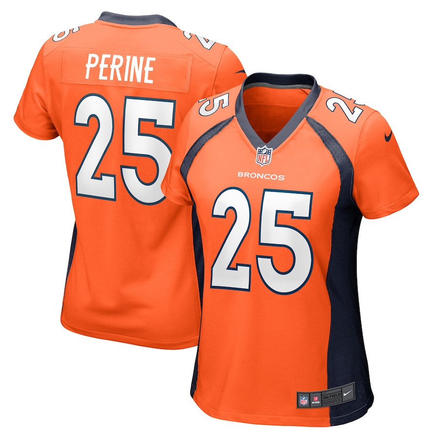 Samaje Perine 25 Denver Broncos Women Game Player Jersey - Orange