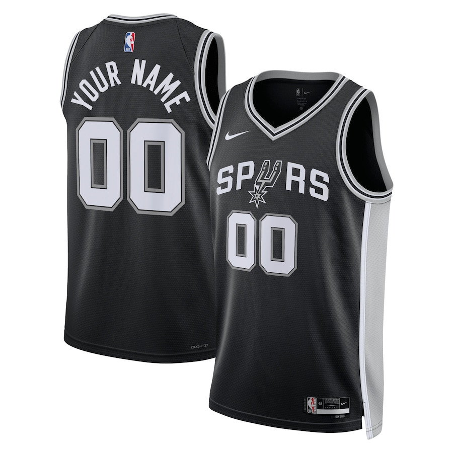San Antonio Spurs 2023/24 Icon Swingman Custom Men Jersey - Black