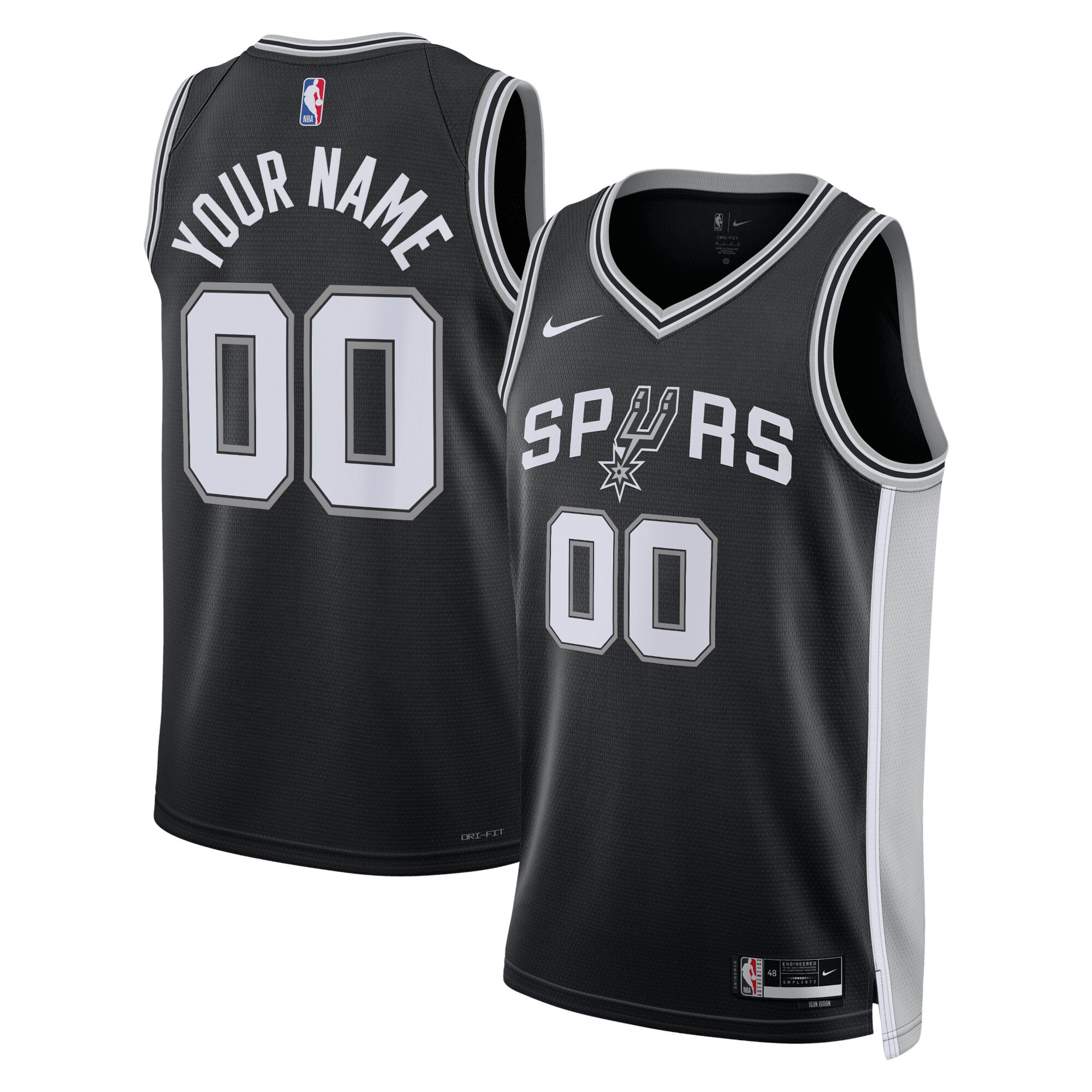 San Antonio Spurs Unisex Swingman Custom Jersey Black - Icon Edition