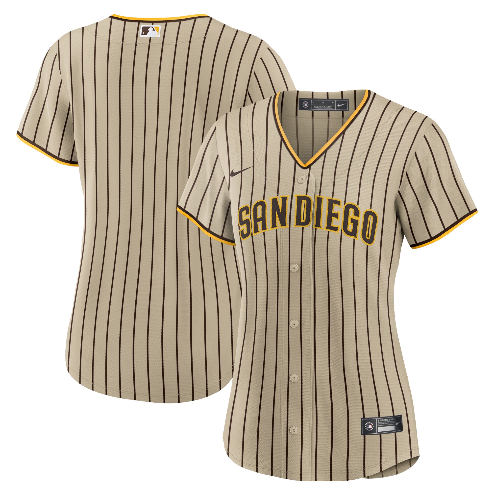 San Diego Padres Women's Alternate Replica Team Jersey - Tan